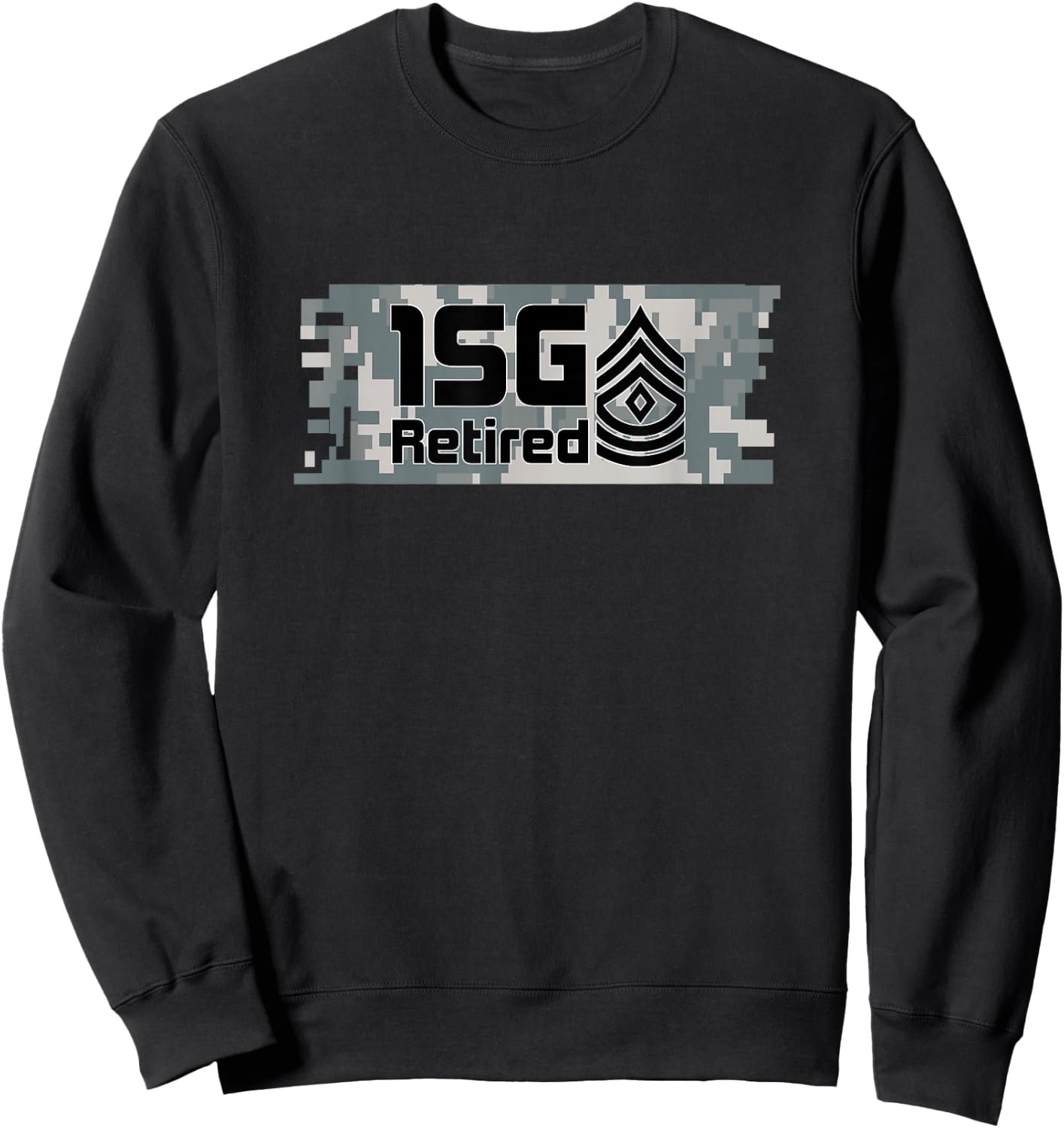 Camouflage First Sergeant (1SG) Retired Sweatshirt - Sweatshirt | Black