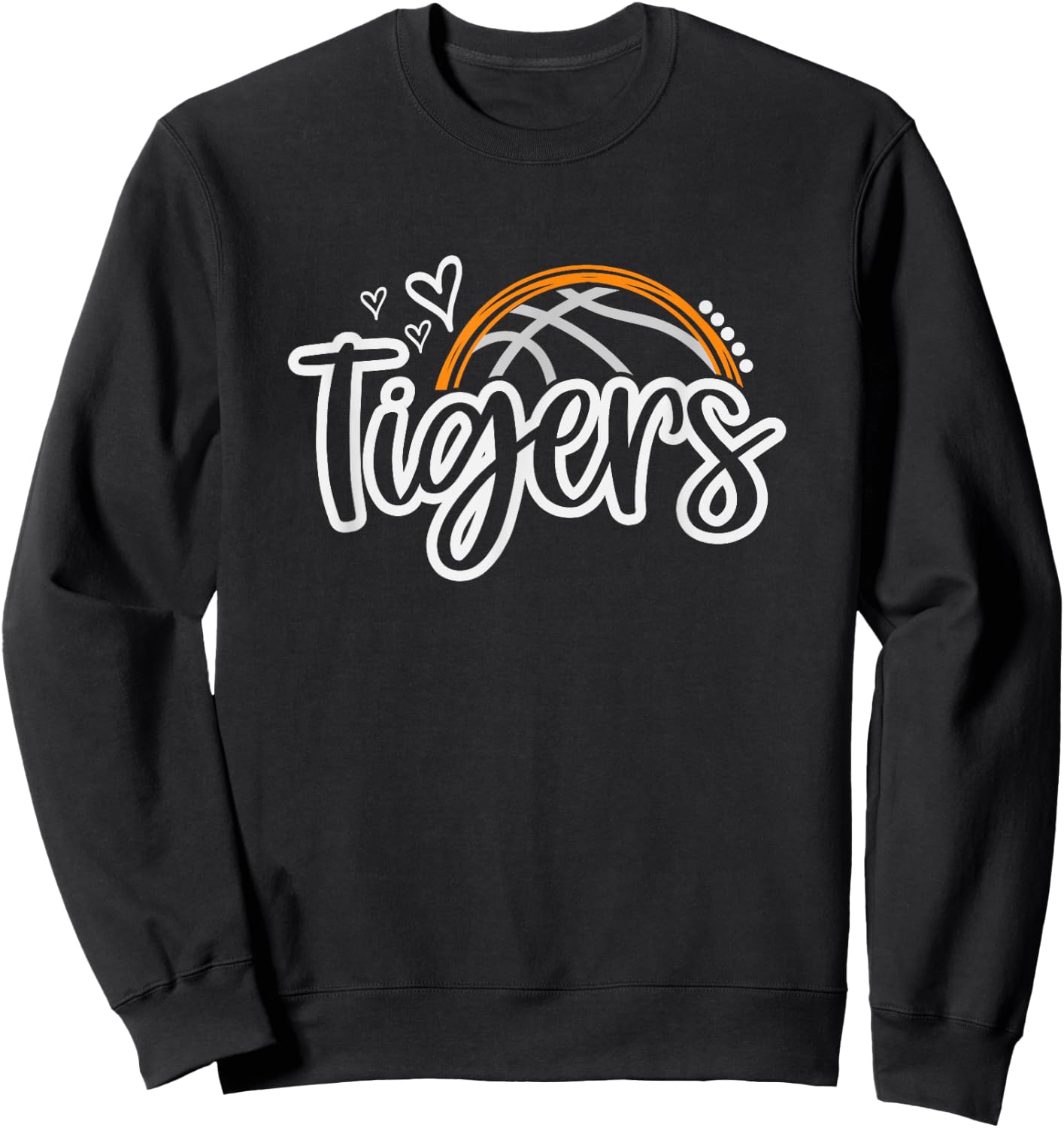 Basketball Tigers School Sports Fan Team Spirit Sweatshirt - Sweatshirt | Black
