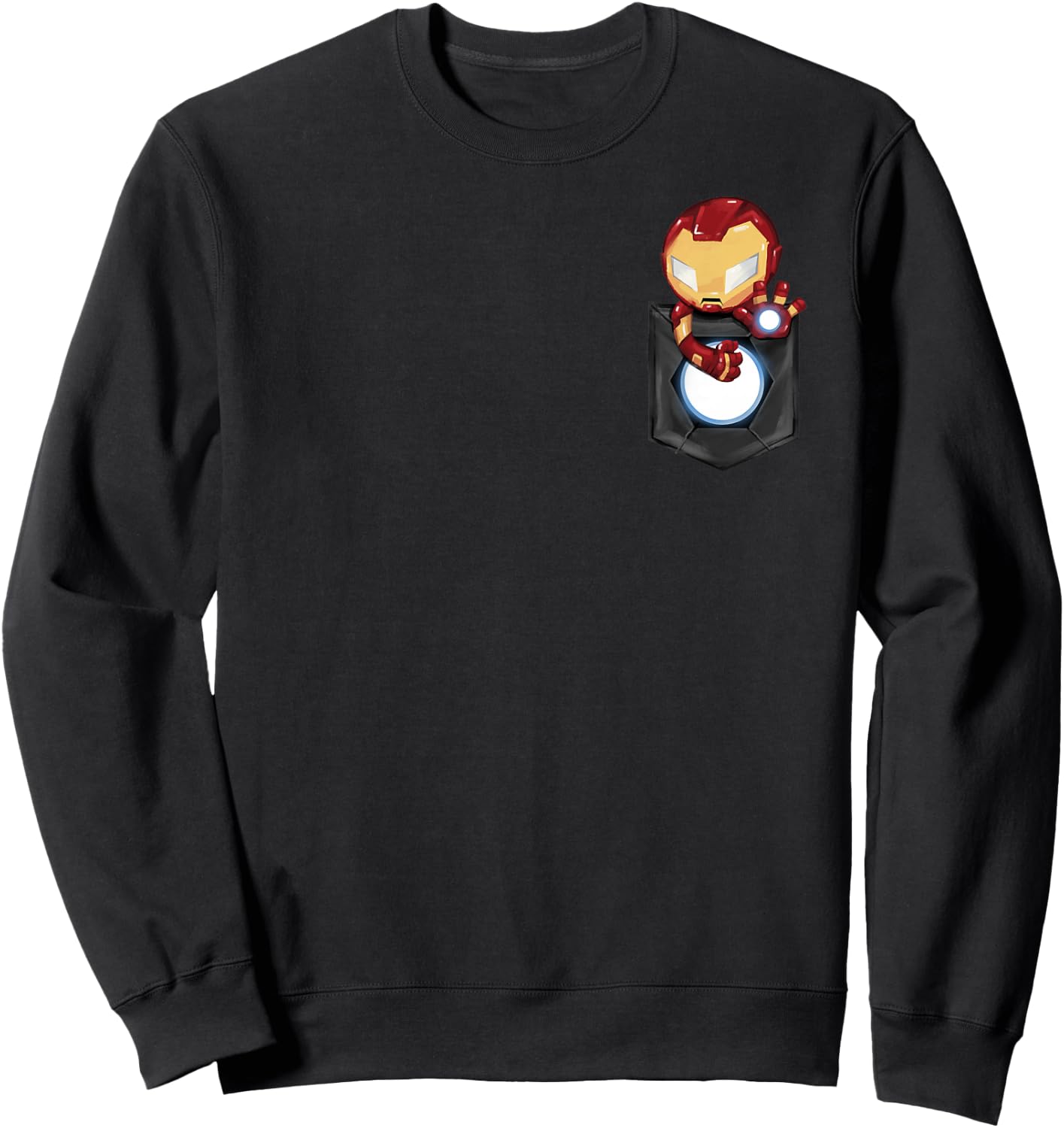 Marvel Comic Iron Man Left Chest Pocket Graphic Sweatshirt - Sweatshirt | Black