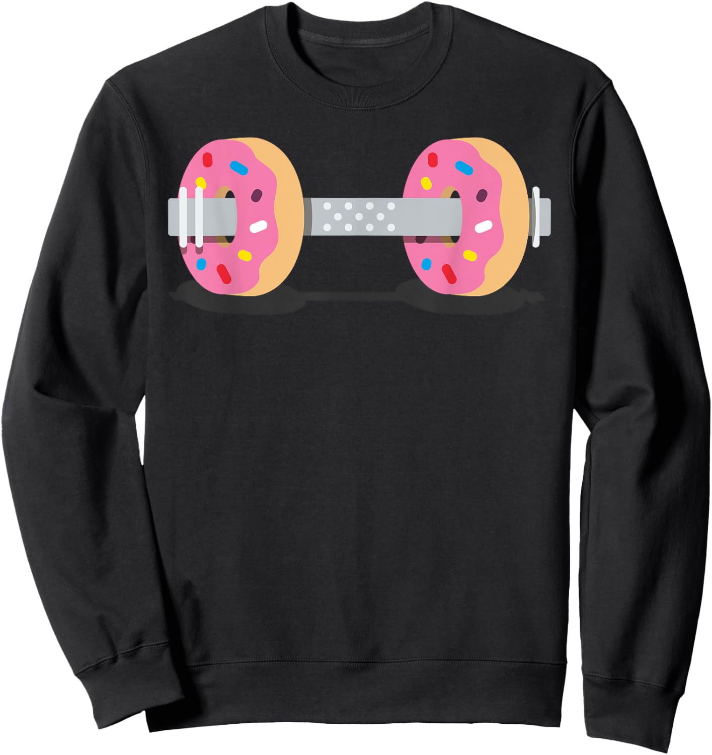 Dumbbells Donuts Weightlifting Funny Gym Workout Sweatshirt - Sweatshirt | Black