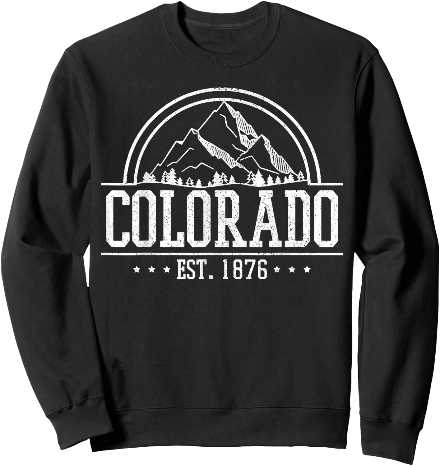 Colorado Rocky Mountains Est. 1876 Hiking Outdoor Sweatshirt - Sweatshirt | Black