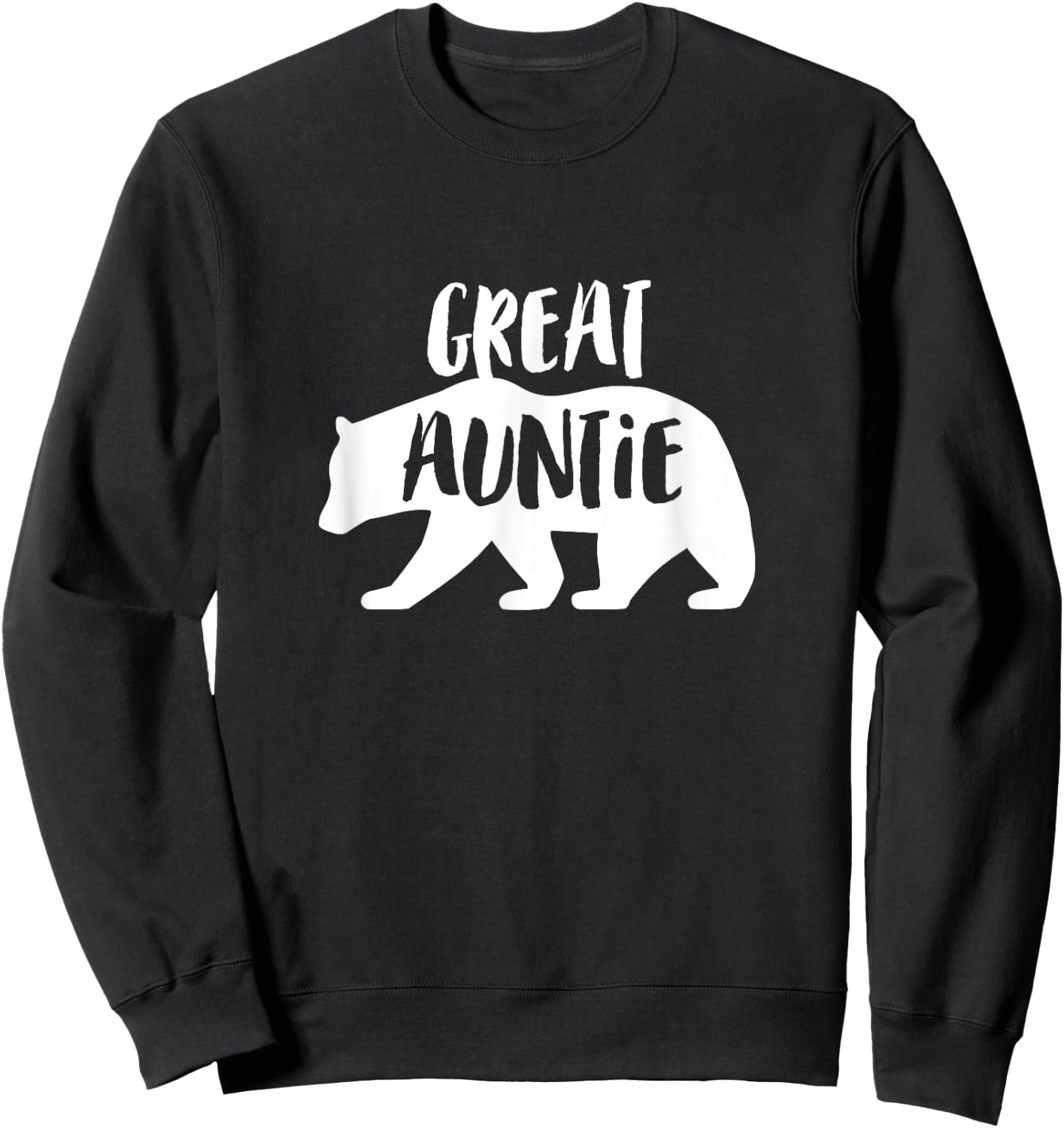 The Persnickety Owl Family Bears #2 Great Aunt Auntie Bear Women's Blue Modern Lace Embellishment Classic Fit Short Sleeve Sweatshirt - Sweatshirt | Black
