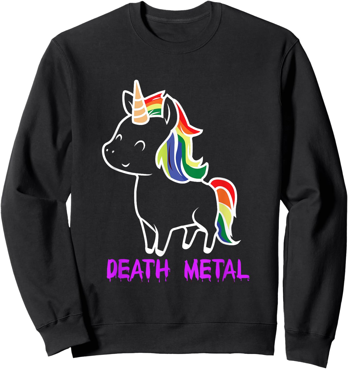 Death Metal Unicorn Music Festival Metalhead Sweatshirt - Sweatshirt | Black
