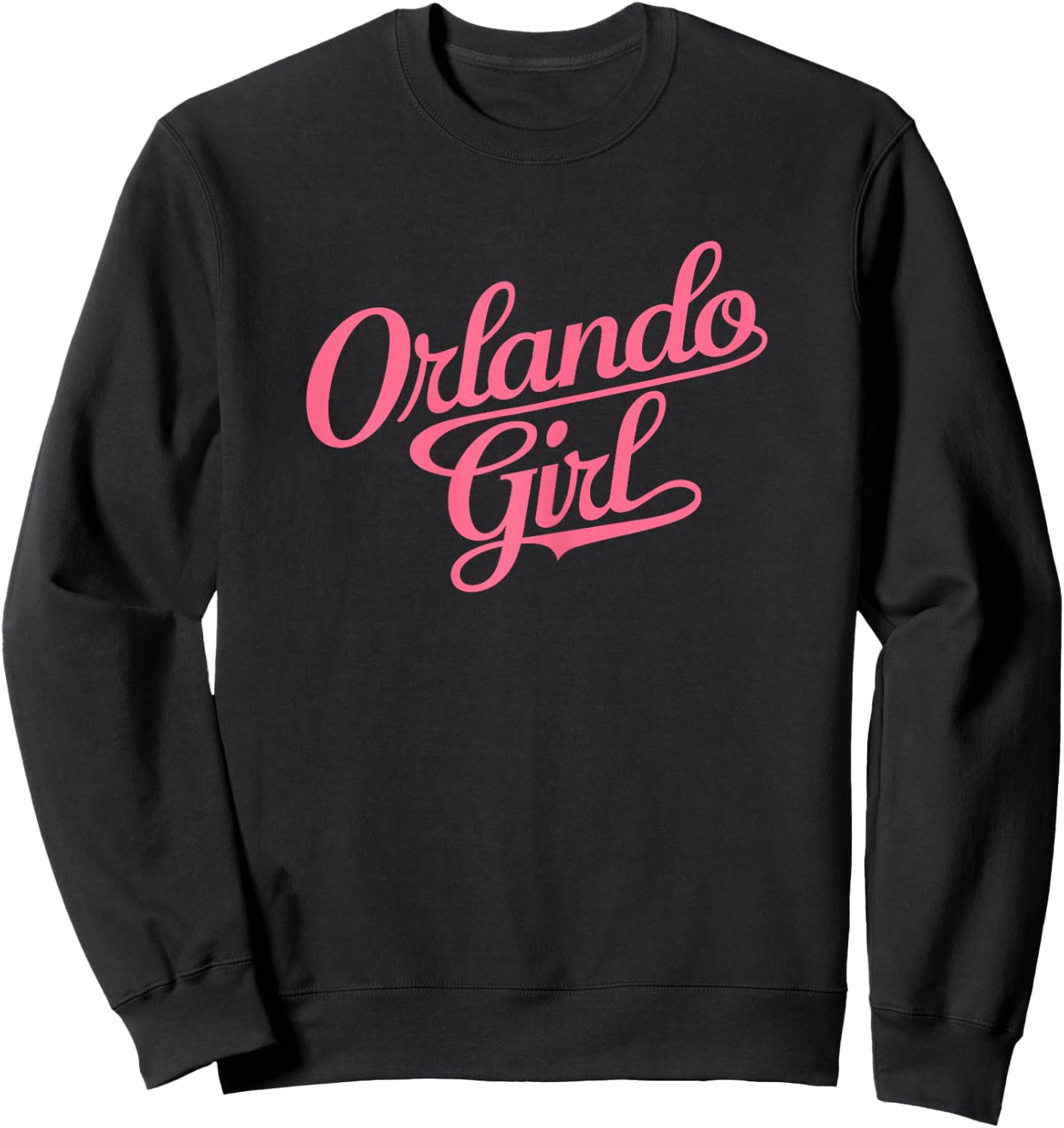 Orlando Girl Florida Retro Pink Miami Tampa Woman 407 Beach Sweatshirt - Sweatshirt | Black