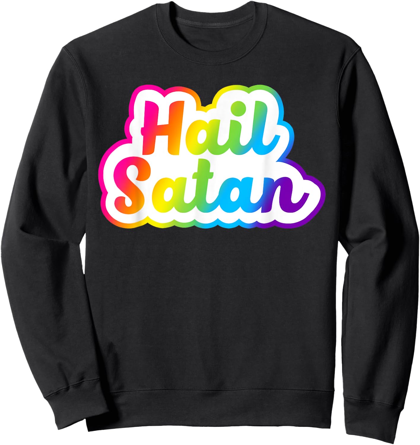 Rainbow 90s Hail Satan Sweatshirt - Sweatshirt | Black