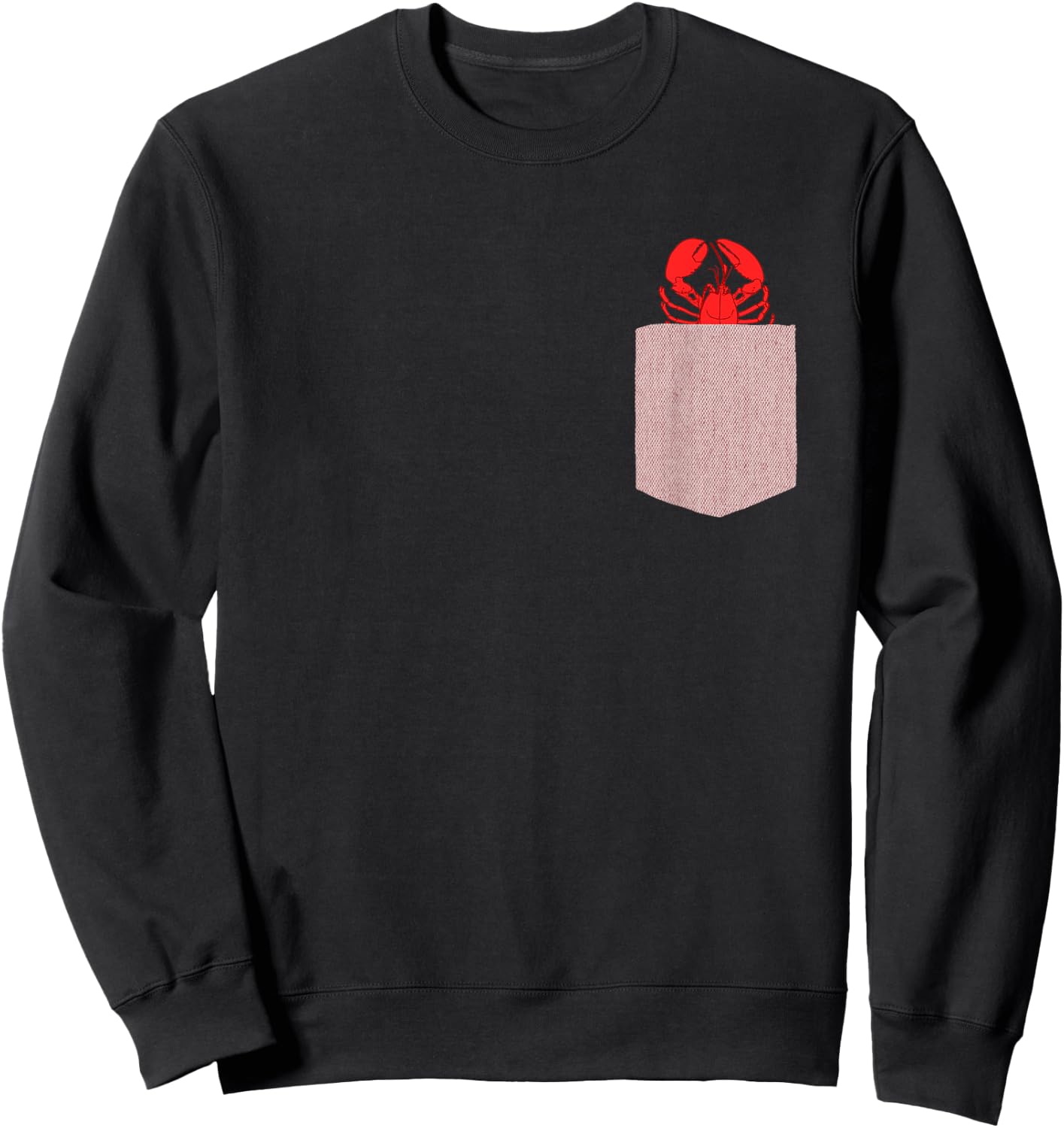 Lobster Design - Cute Pocket Animal Lobster Sweatshirt - Sweatshirt | Black