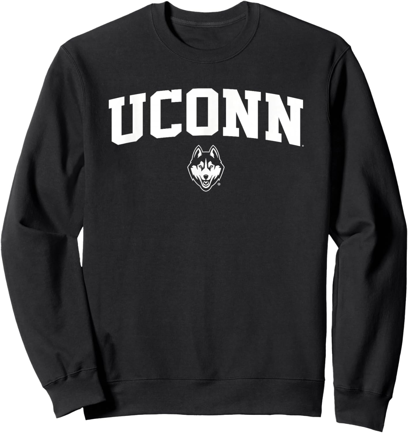 Uconn Huskies One Color Arch Logo Sweatshirt - Sweatshirt | Black