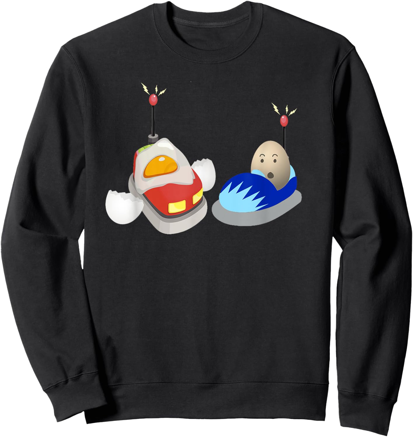 Eggs Bumper Funny Cars Food Humor Kids Man Cool Sweatshirt - Sweatshirt | Black