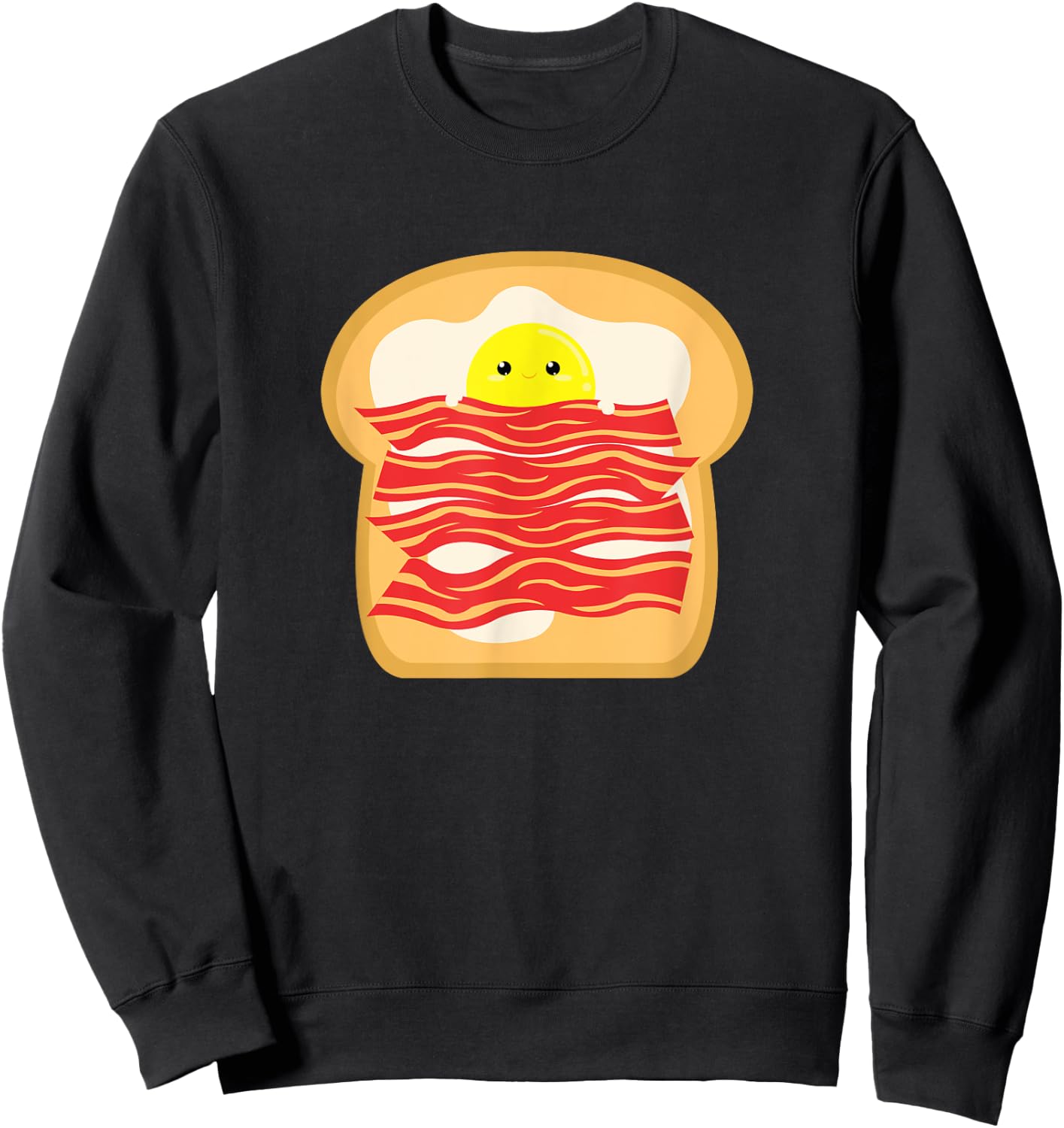 Funny Egg In A Bacon Toast Bed - Food Breakfast Sweatshirt - Sweatshirt | Black
