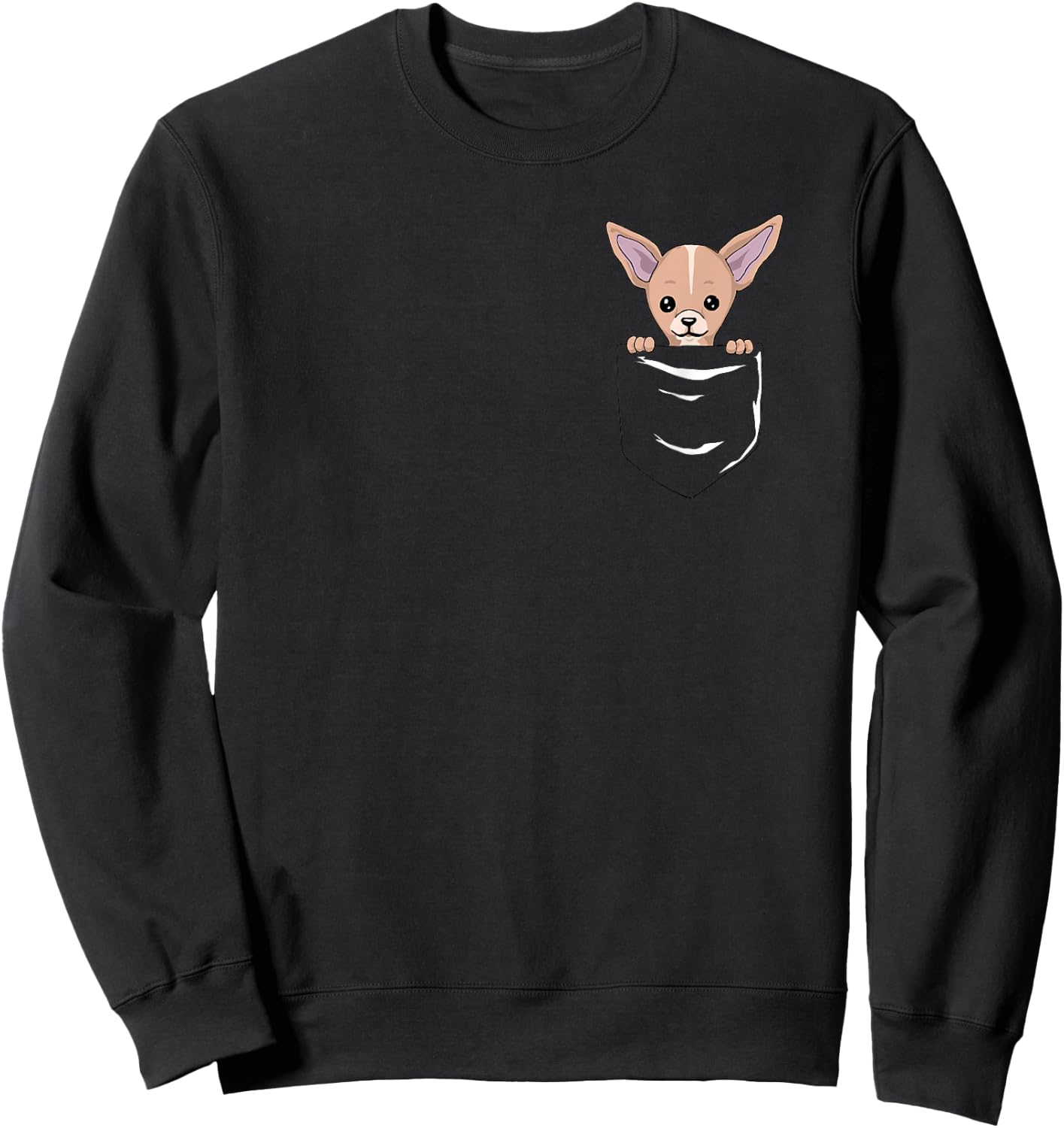 Chihuahua Pocket Shirt Sweatshirt - Sweatshirt | Black