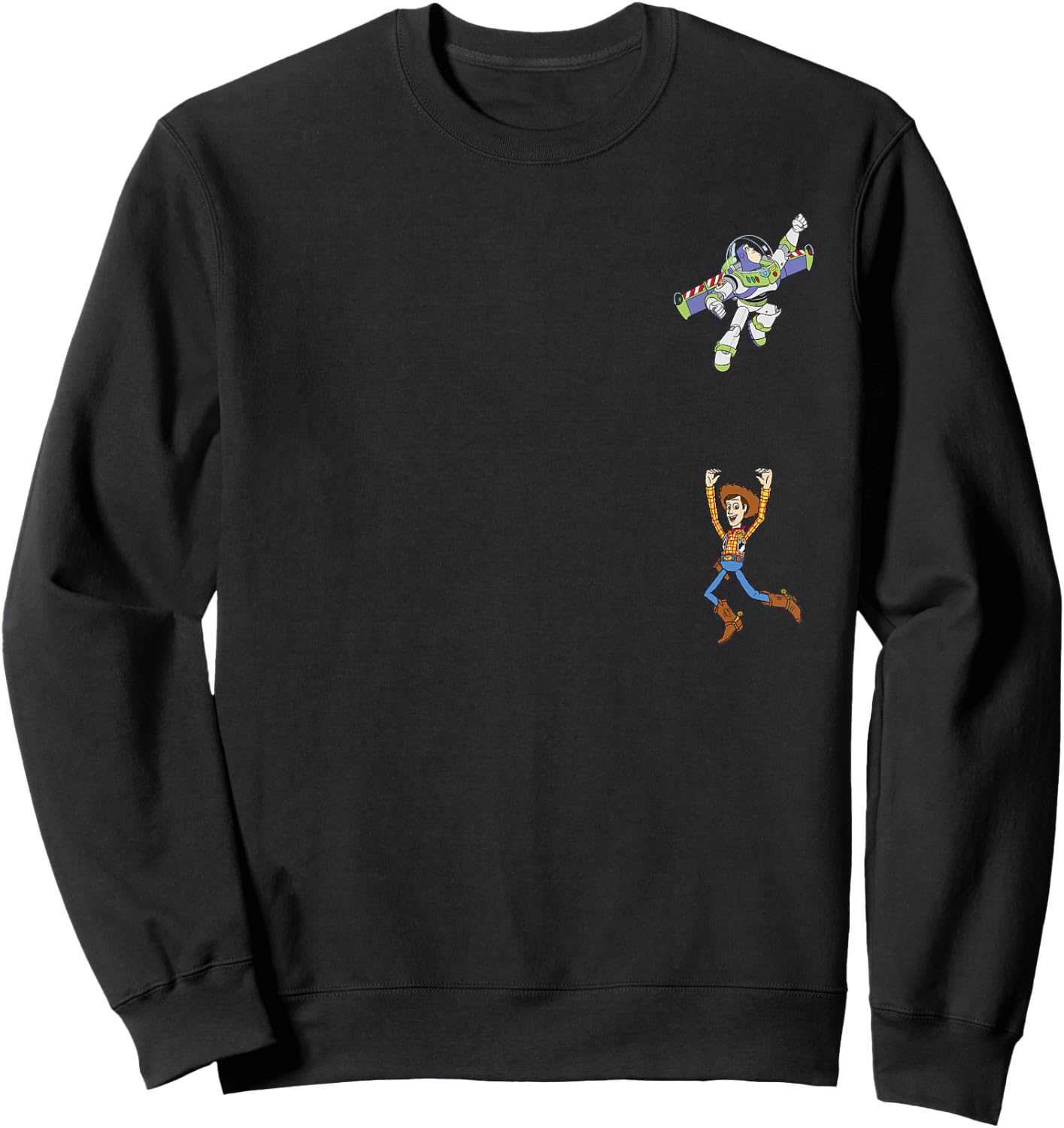 Disney Pixar Toy Story Buzz Lightyear Flying Woody Falling Sweatshirt - Sweatshirt | Black