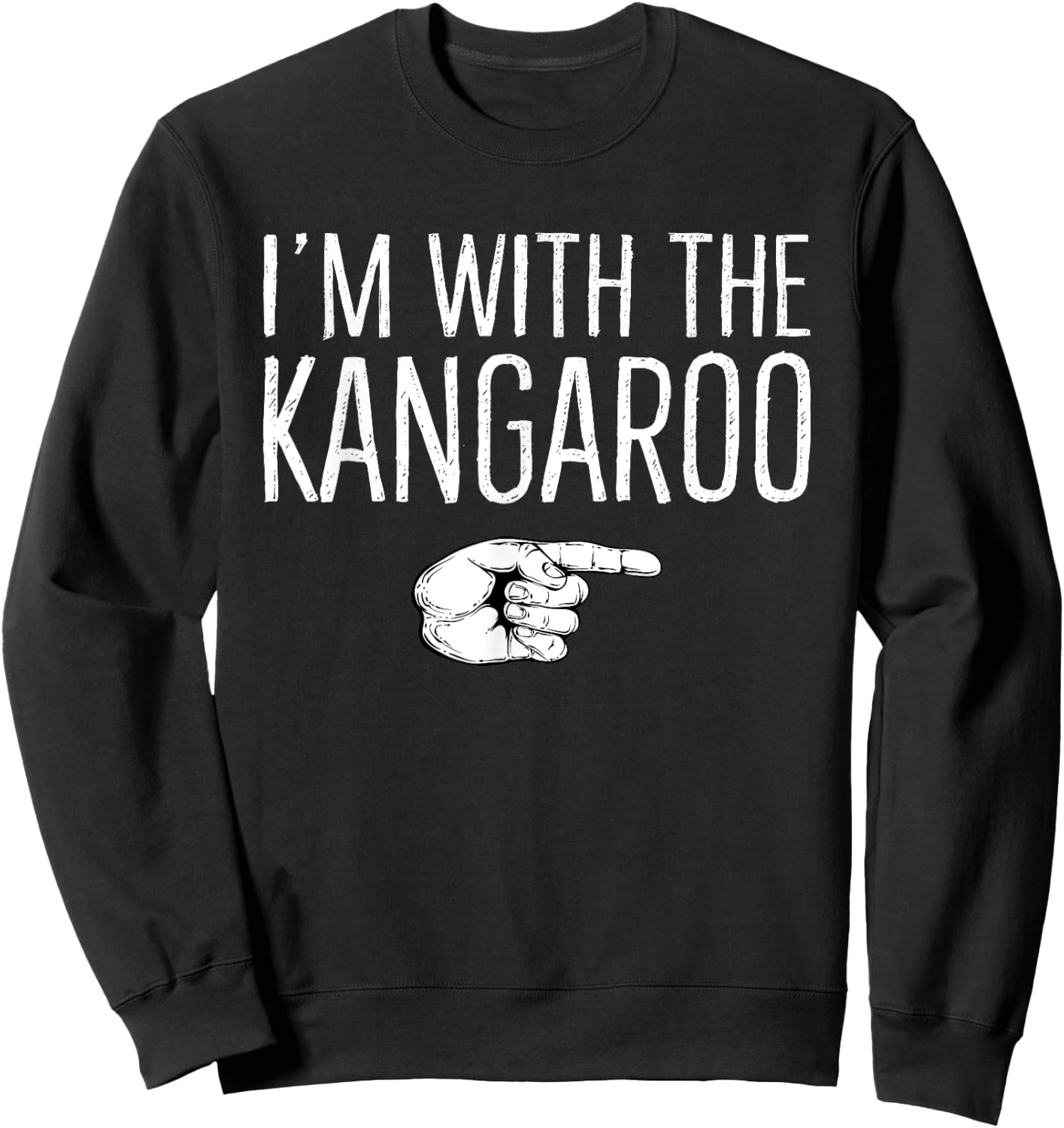 I'm With The Kangaroo Matching Costume Lazy Halloween Party Sweatshirt - Sweatshirt | Black