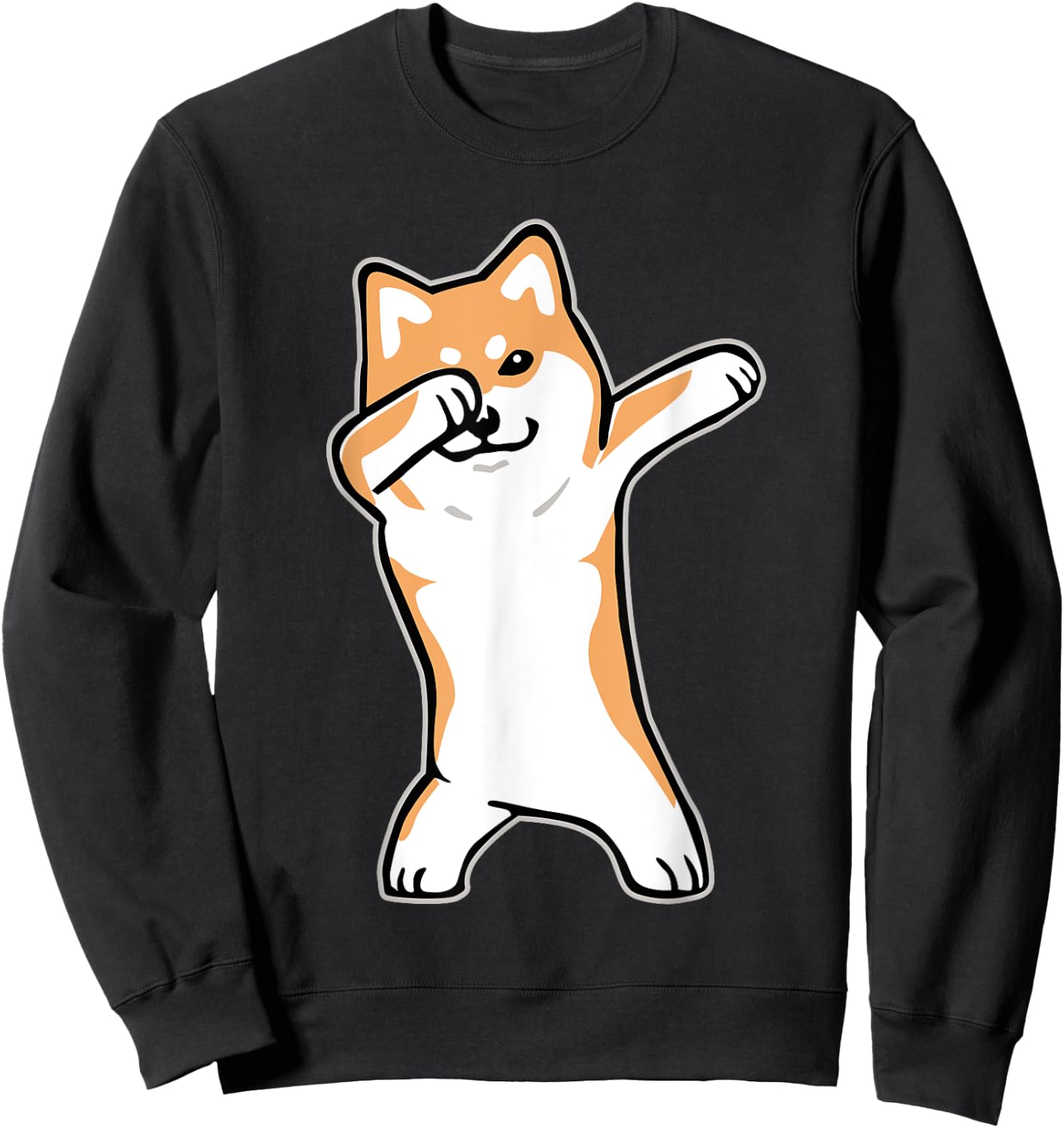 Dog Meme shirt DABBING SHIBA INU DOGE Sweatshirt - Sweatshirt | Black