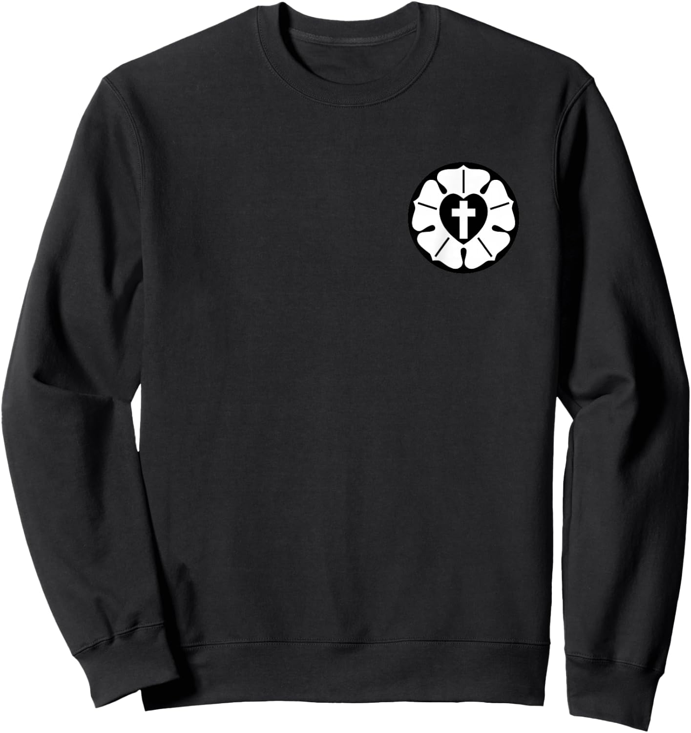 Lutheran Rose - Lutheran Cross Sweatshirt - Sweatshirt | Black