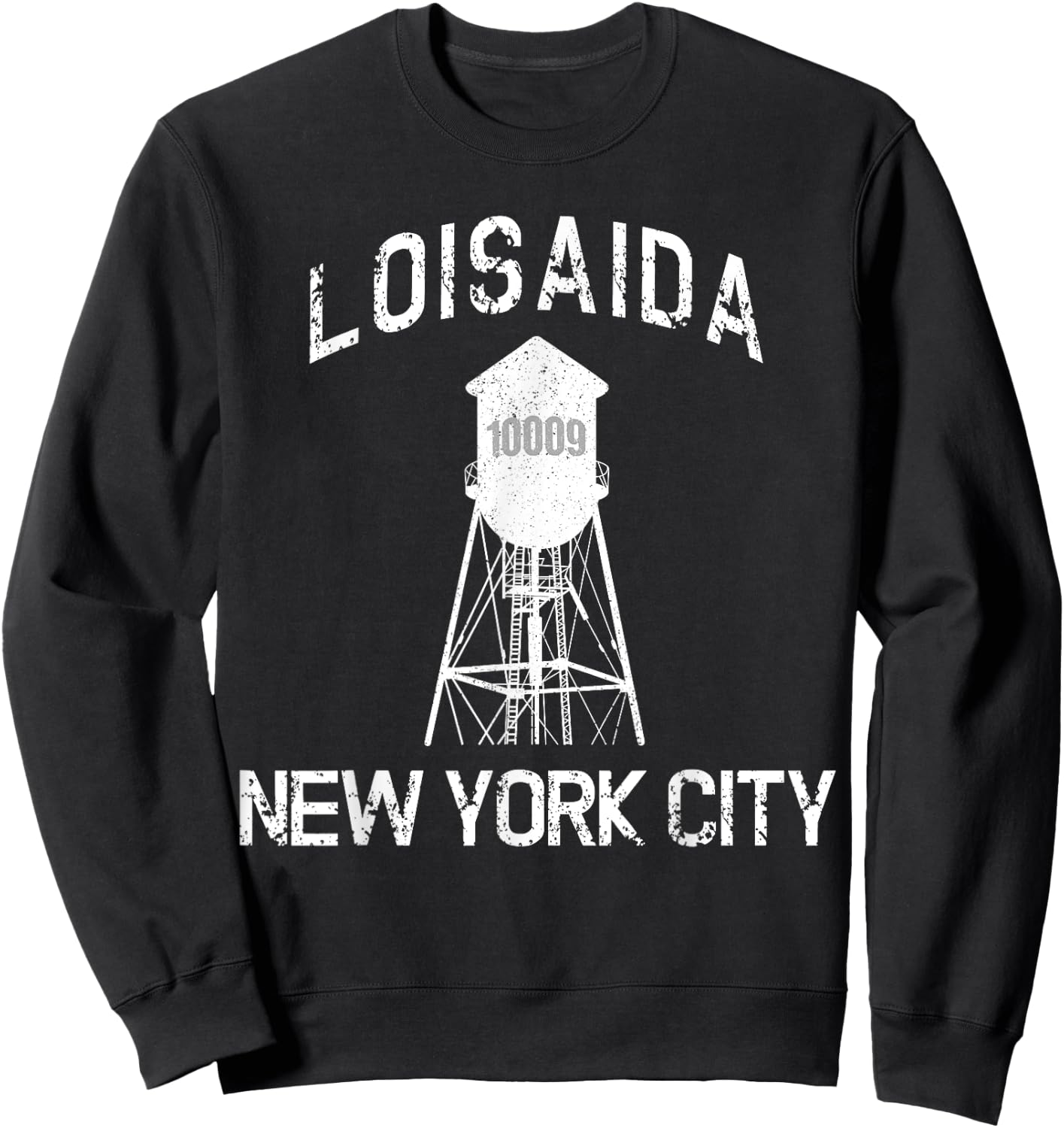 Loisaida New York City 10009 NYC Alphabet City Water Tower Sweatshirt - Sweatshirt | Black