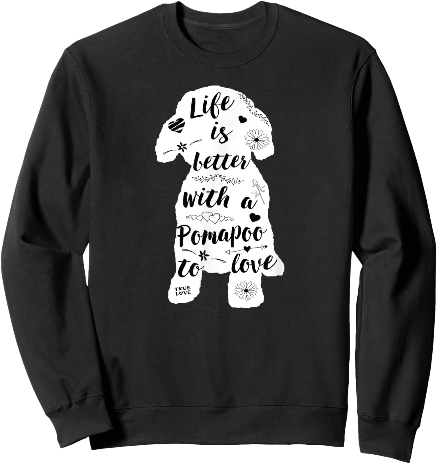 Pomapoo Shirt Design for Pomapoo Dog Lovers Women Girls Kids Sweatshirt - Sweatshirt | Black