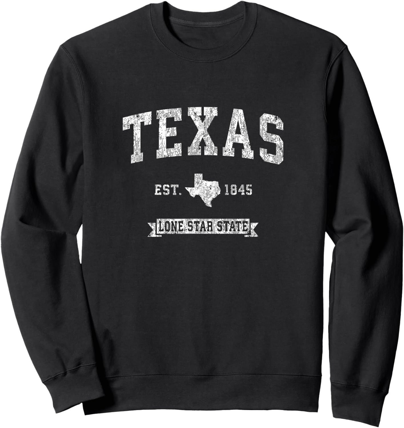 Retro Texas TX Vintage Athletic Sports Design Sweatshirt - Sweatshirt | Black