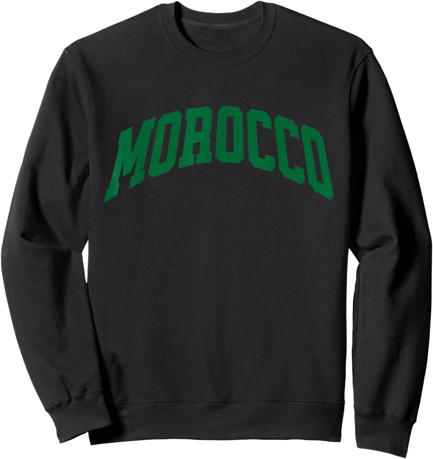 Morocco College Style Sports Fan Sweatshirt - Sweatshirt | Black