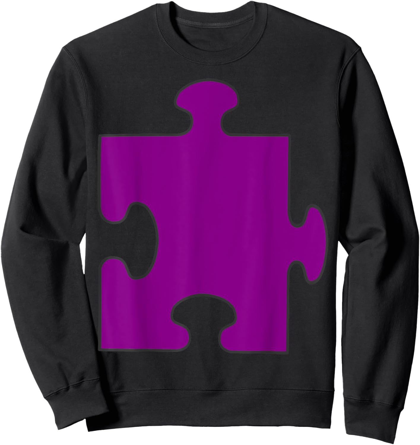Halloween Couple Costumes - Purple Puzzle Piece Costume Sweatshirt - Sweatshirt | Black