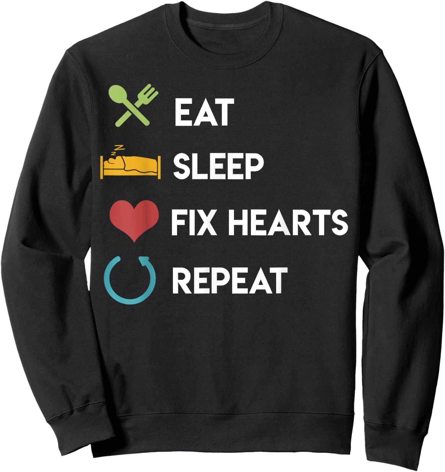 Cardiology Shirt Cardiologist Gifts Heart Doctor Med Sweatshirt - Sweatshirt | Black