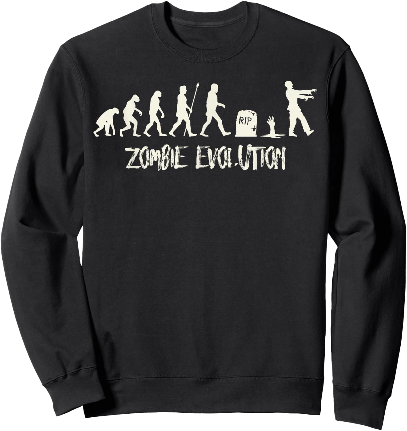 Cute Evolution Of The Zombie - Funny Scary Gift Sweatshirt - Sweatshirt | Black