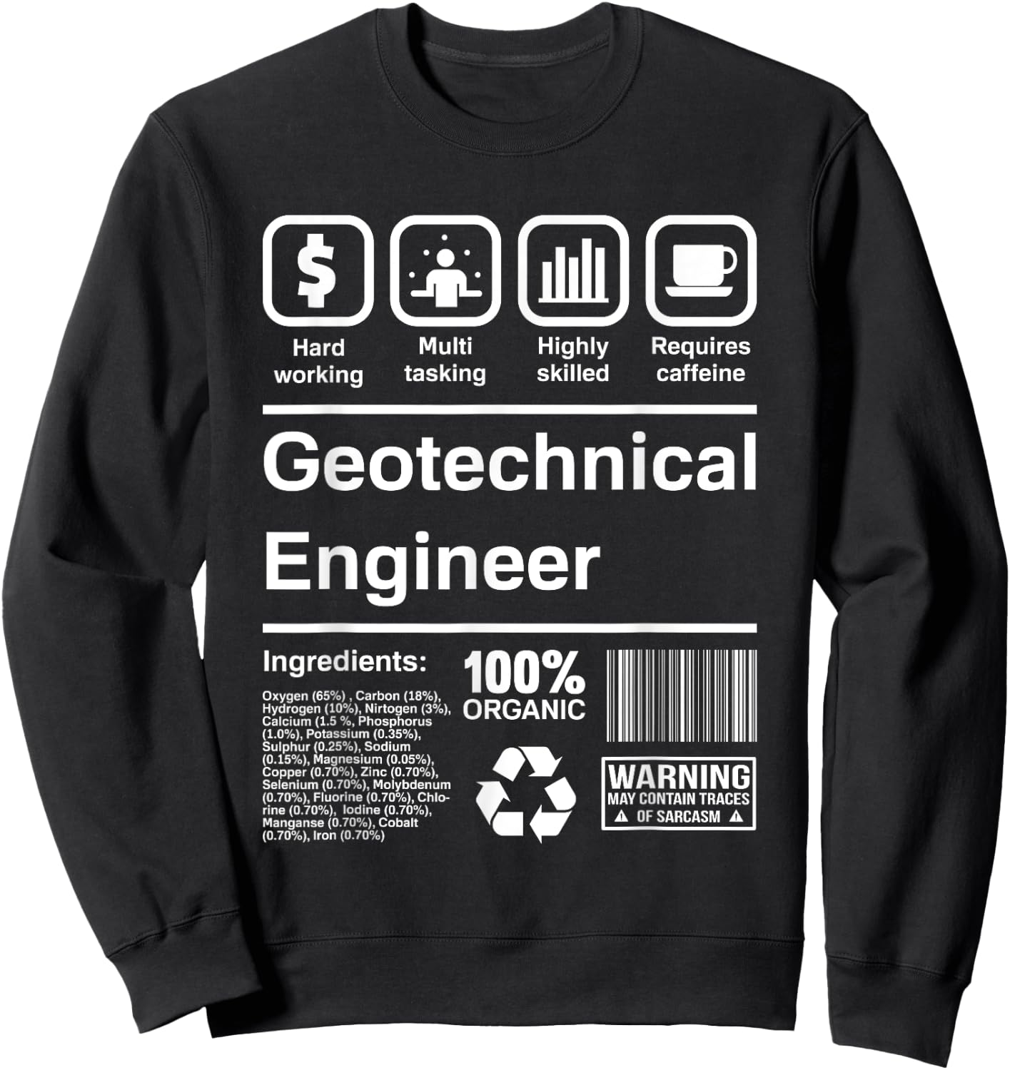 Geotechnical Engineer Gift Sweatshirt - Sweatshirt | Black