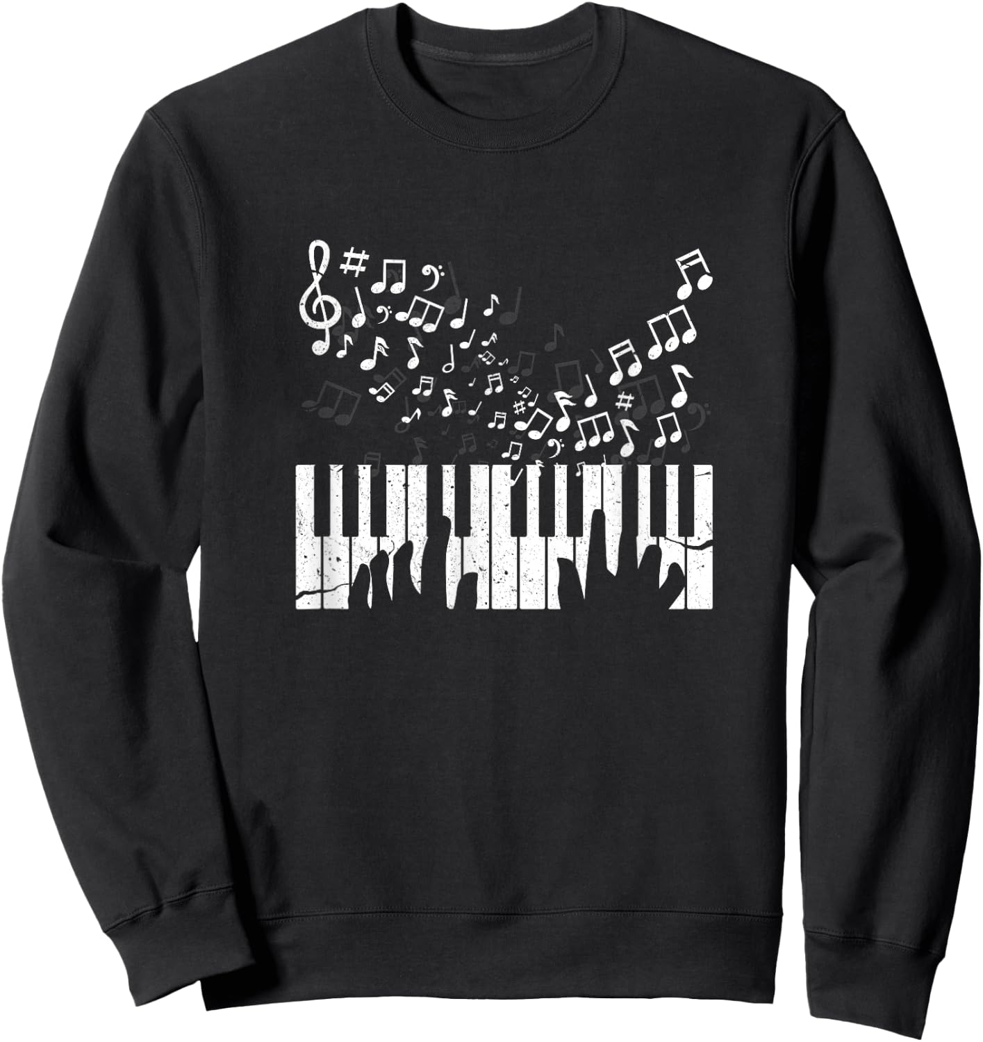 Keyboard Pianist Musician Piano Keys Gift Sweatshirt - Sweatshirt | Black