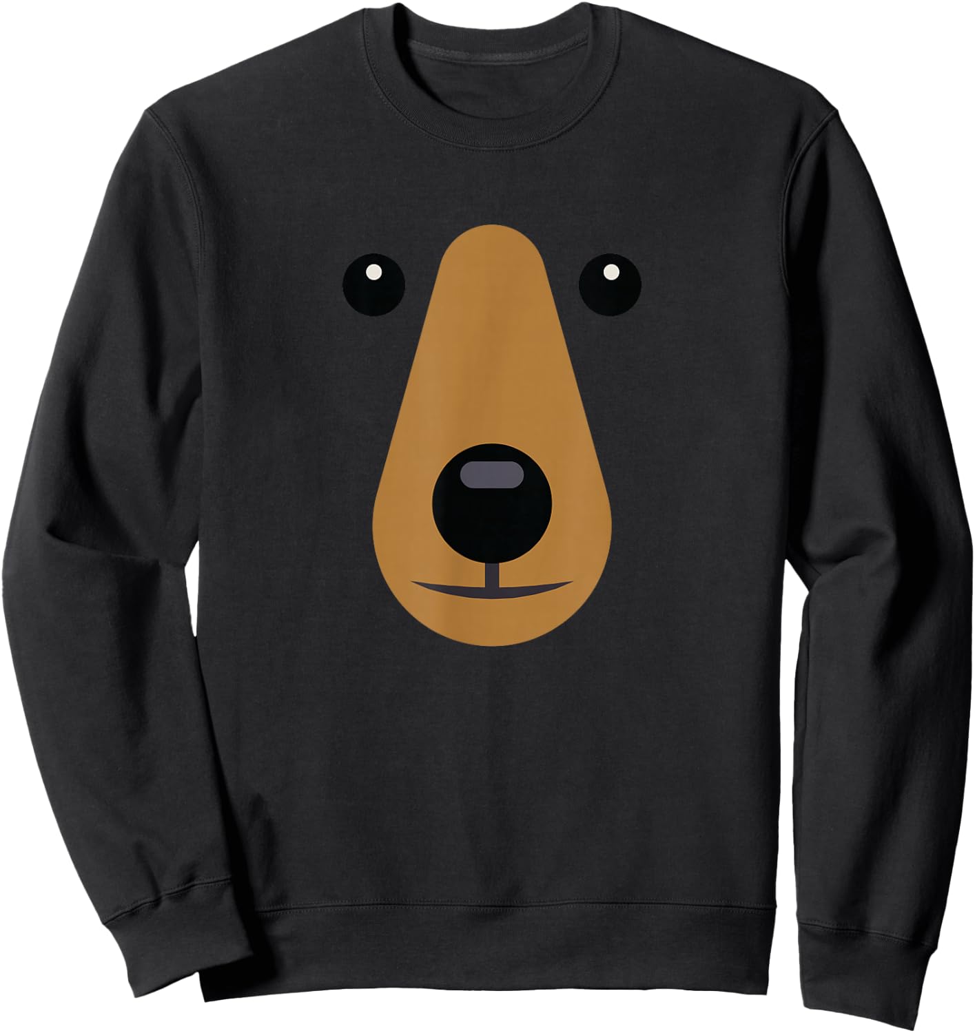 Bear Face Cute Easy Halloween Costume Kids Adults Sweatshirt - Sweatshirt | Black