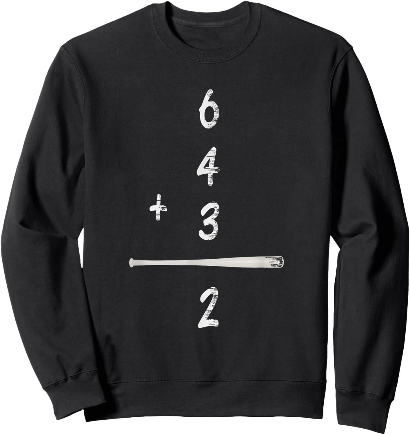 Baseball Math 6 4 3 2 Double Play Cute Shirt Softball Game Sweatshirt - Sweatshirt | Black