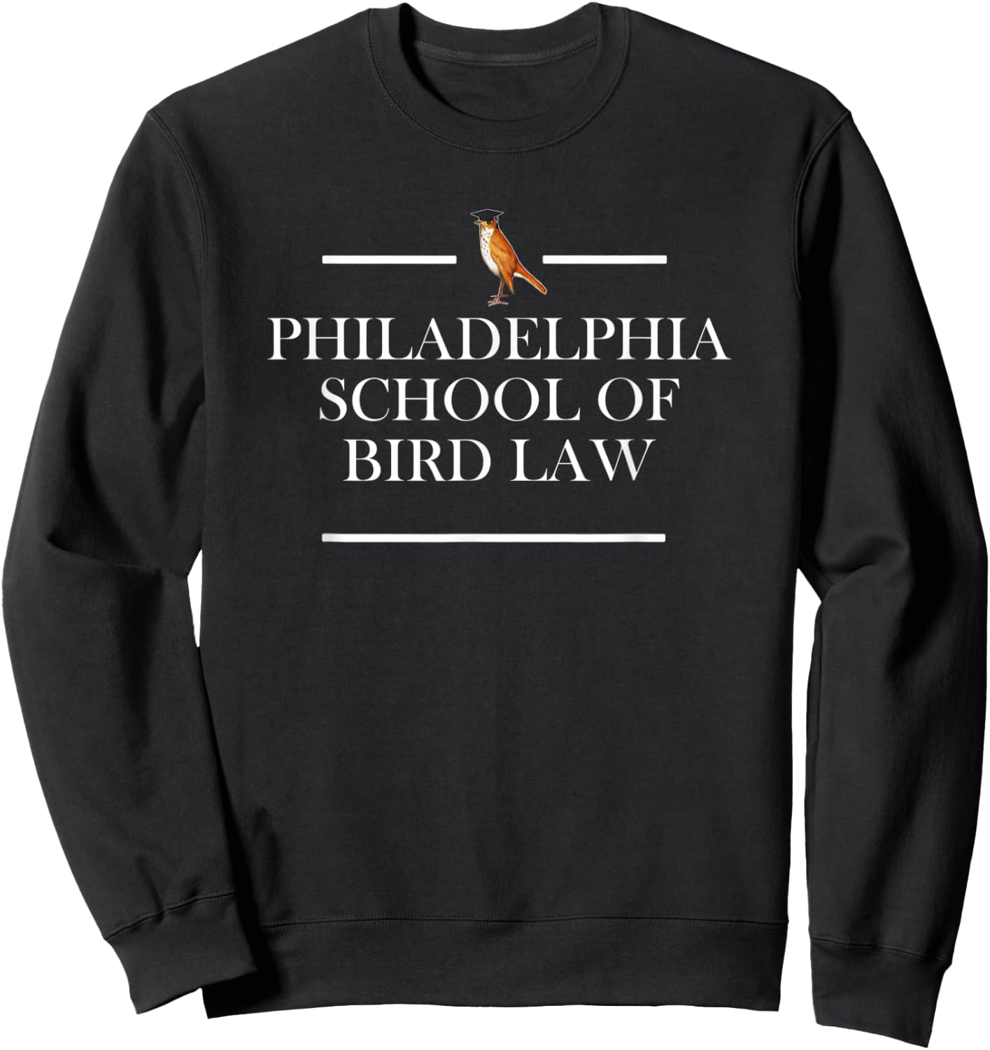 Philadelphia School of Bird Law Funny Sweatshirt - Sweatshirt | Black