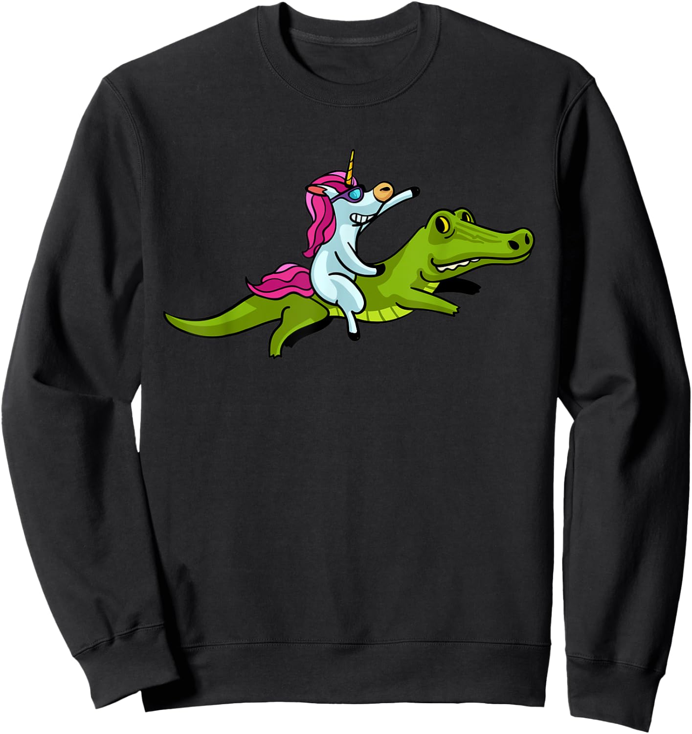 Alligator Unicorn Crocodile Gator Reptile Men Boys Sweatshirt - Sweatshirt | Black