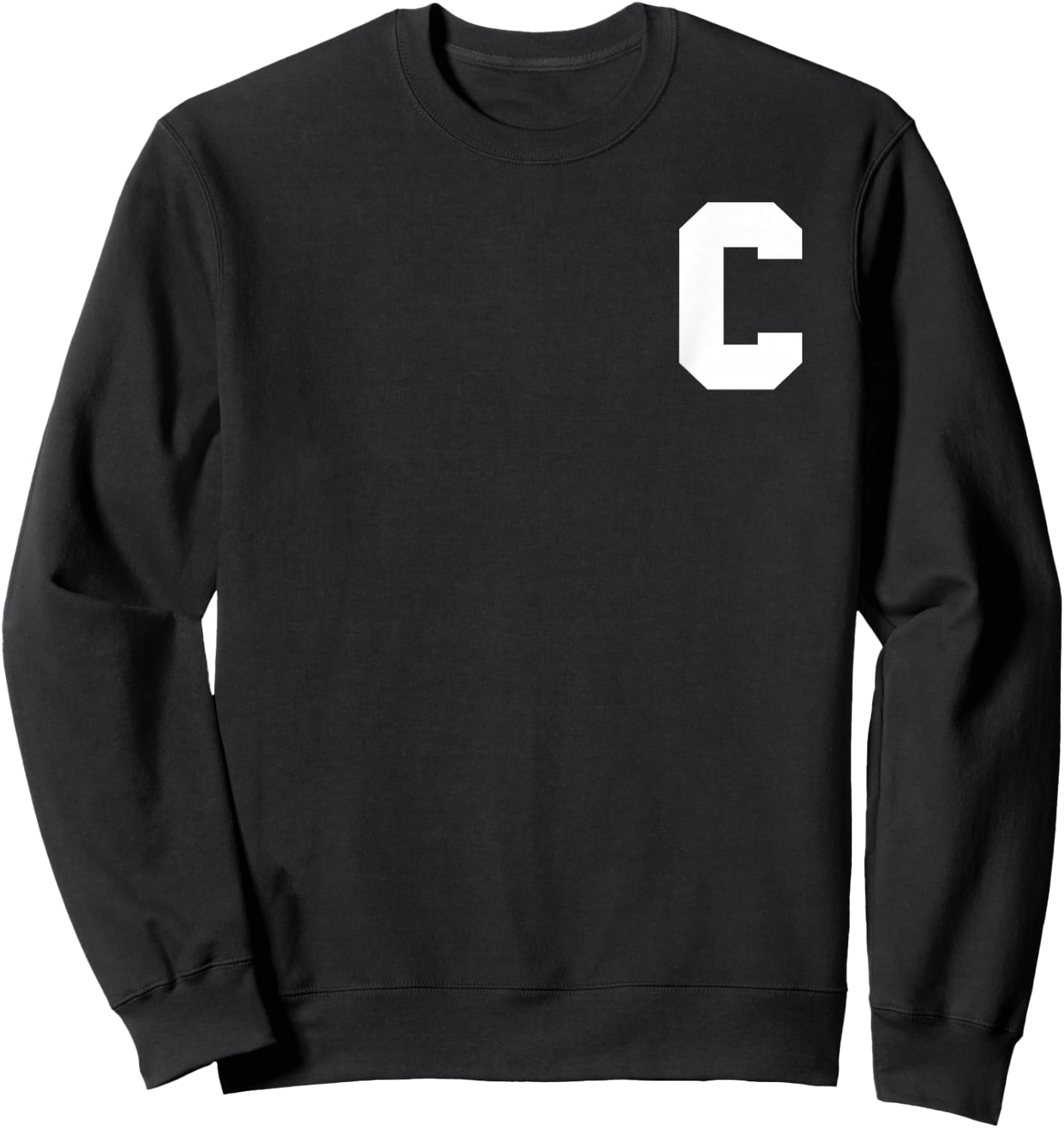 Sports Team Captain Letter C Sweatshirt - Sweatshirt | Black