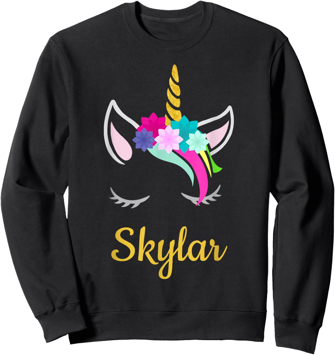 Skylar Unicorn Name Shirt for Skylar Sweatshirt - Sweatshirt | Black