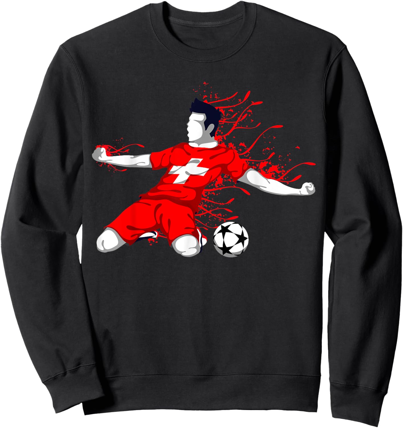 Switzerland Football Fans Jersey Swiss Soccer Lovers Sport Sweatshirt - Sweatshirt | Black