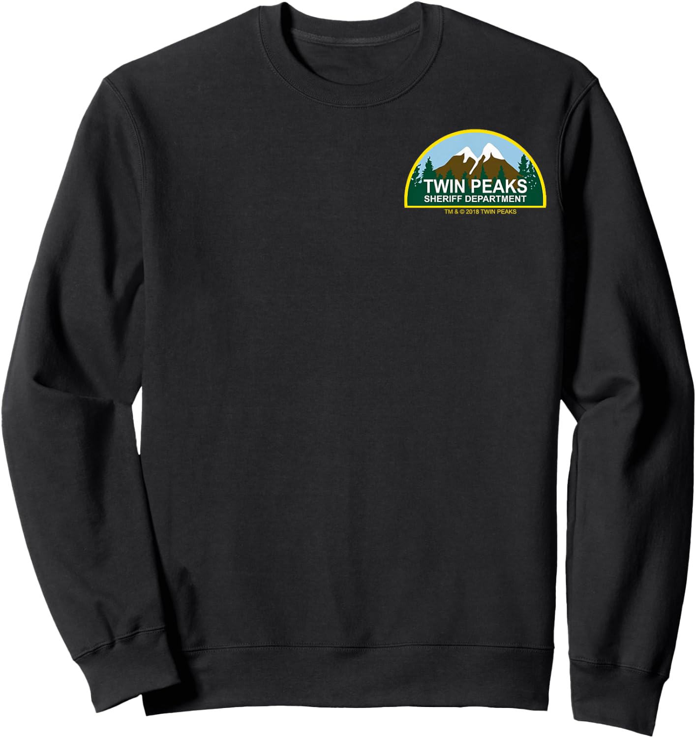 Twin Peaks Retro Sheriff Department Pocket Badge Sweatshirt - Sweatshirt | Black