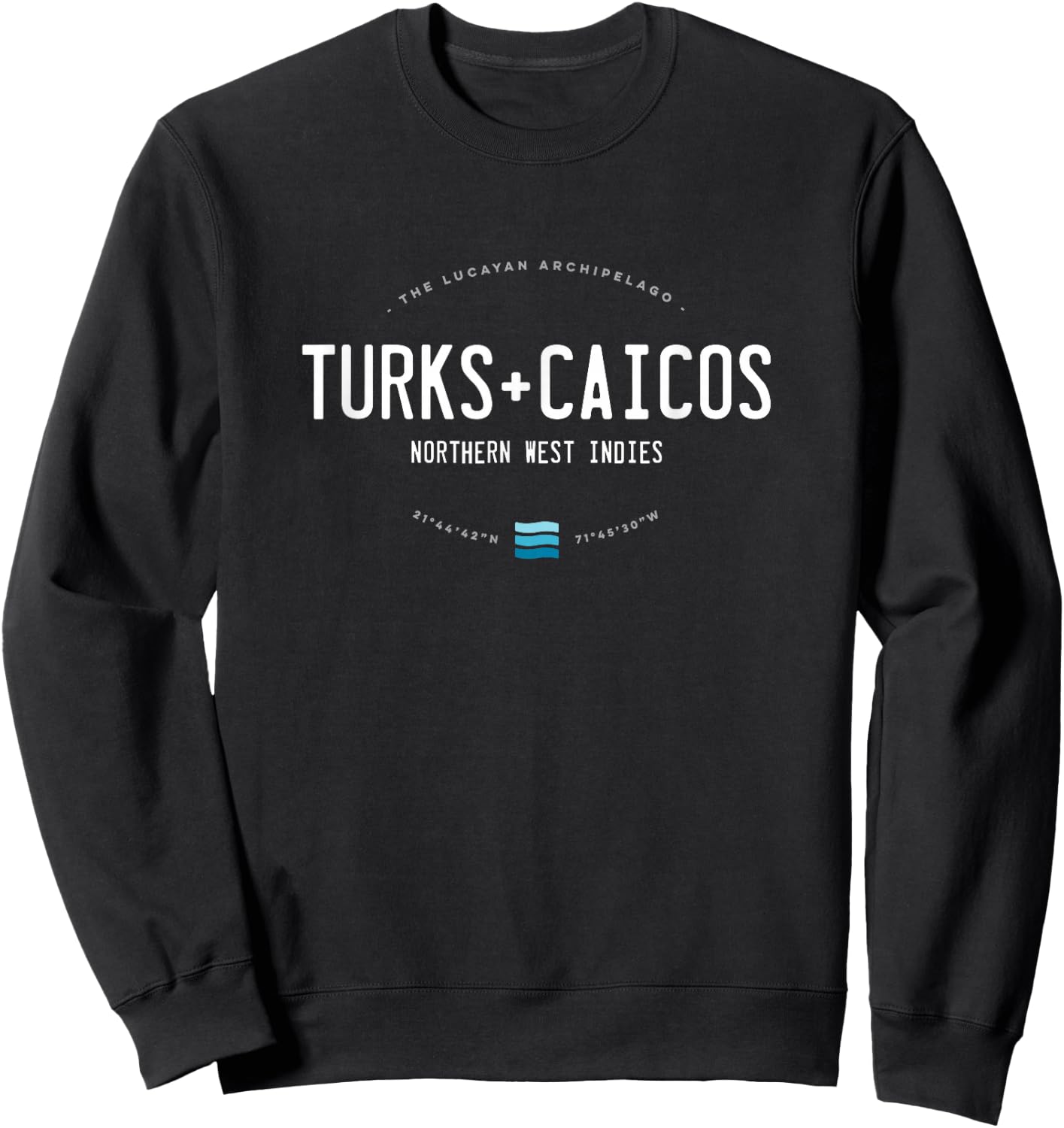 Turks and Caicos Beach Waves Gift Sweatshirt - Sweatshirt | Black