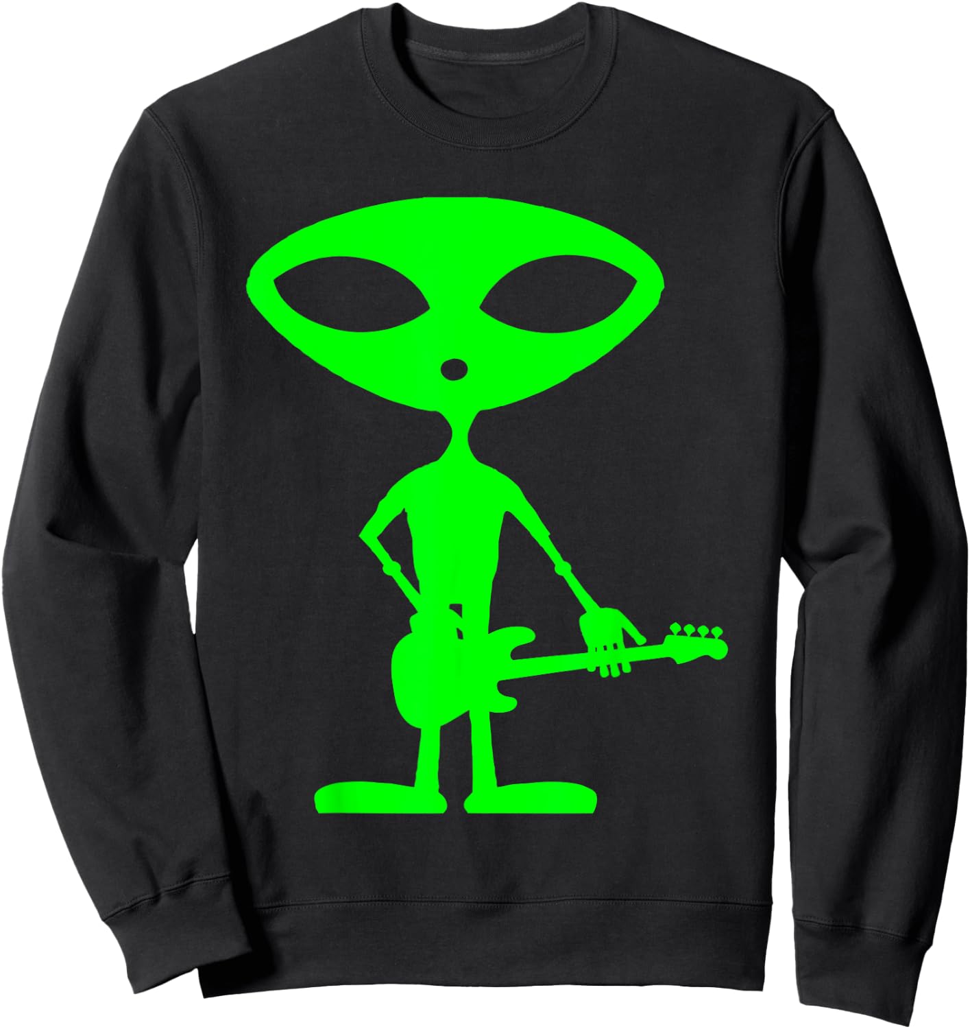 Alien Bassist Funny Bass Guitar Player Sweatshirt - Sweatshirt | Black