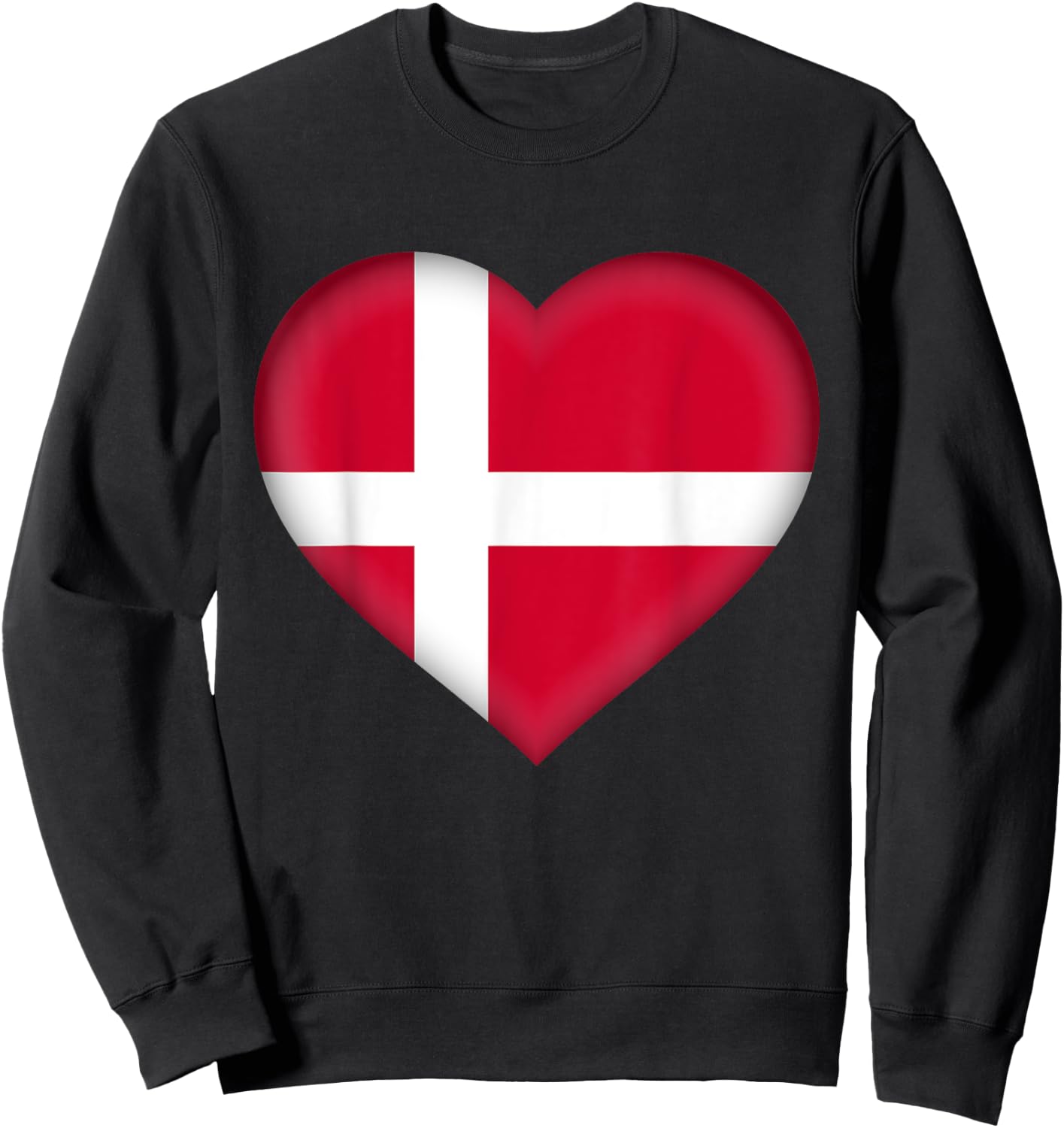 I Love Denmark | Danish Flag Heart Outfit Sweatshirt - Sweatshirt | Black
