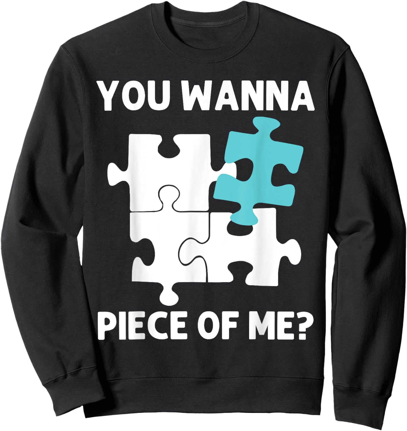 Funny Jigsaw Puzzle Design Women Adults Puzzle Lover Sweatshirt - Sweatshirt | Black