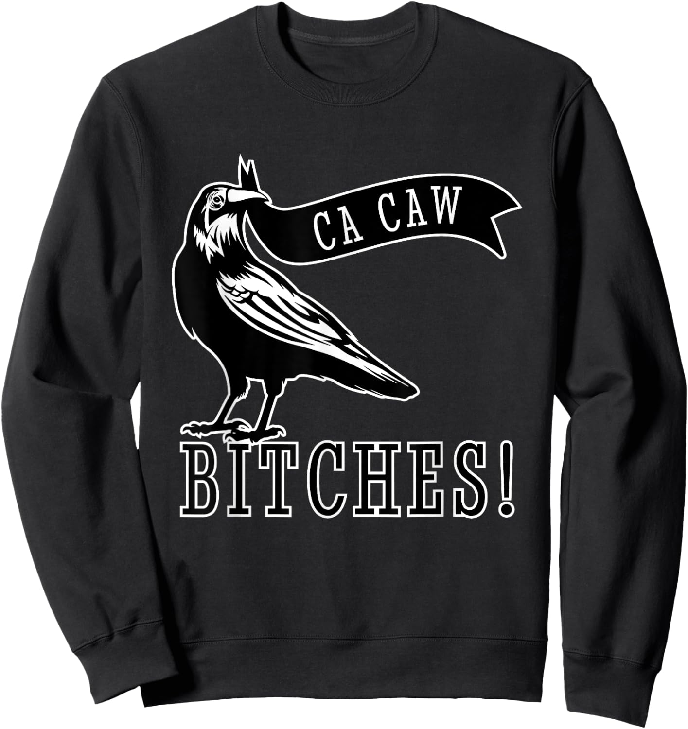 Funny Blackbird Crow Ca Caw Bitches for Bird Watching Lovers Sweatshirt - Sweatshirt | Black