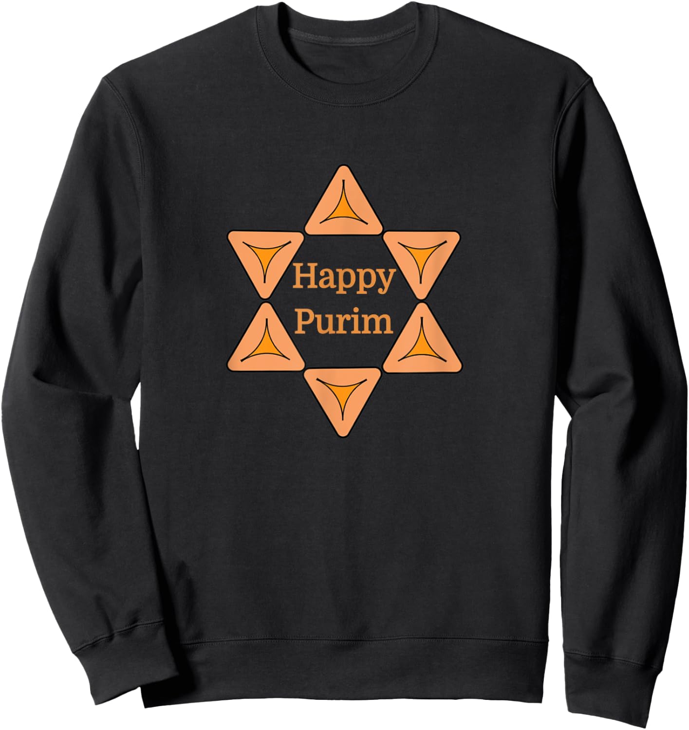 Happy Purim Hamentashen Star Of David Jewish Holiday Costume Sweatshirt - Sweatshirt | Black