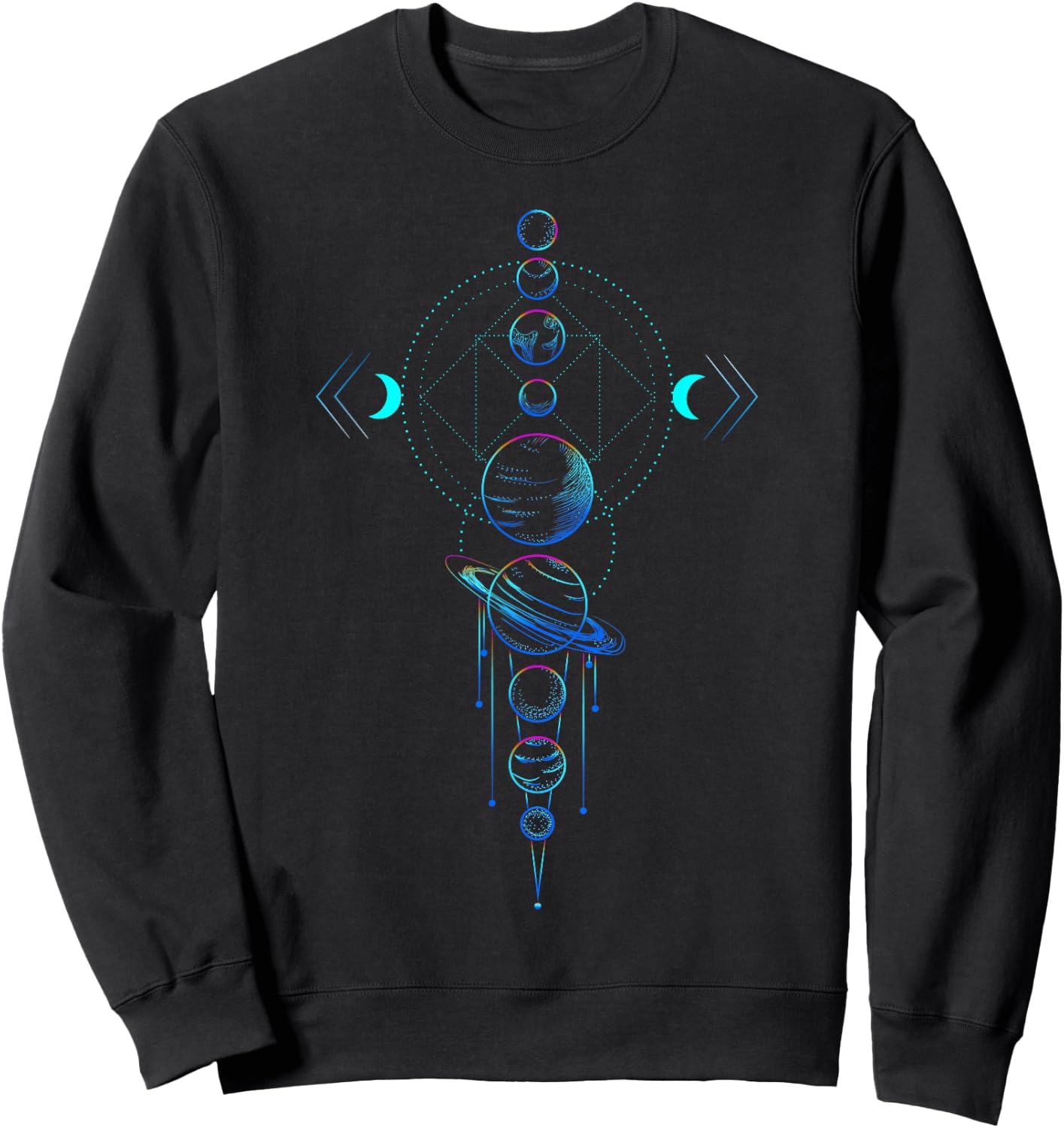 Sacred Geometry - Solar System Planets Shirt Sweatshirt - Sweatshirt | Black