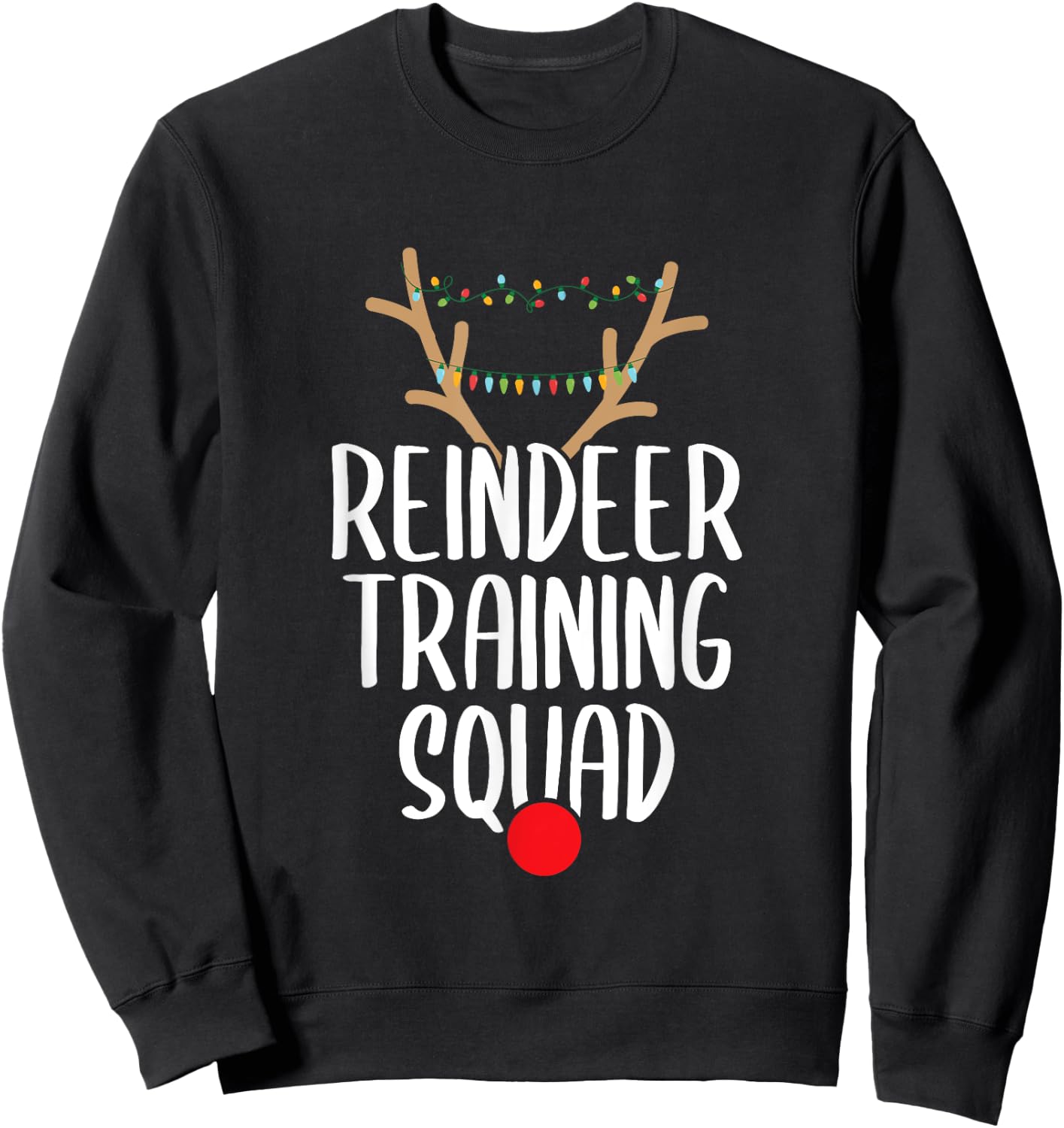 Reindeer Training Squad Christmas Running Family Santa Gift Sweatshirt - Sweatshirt | Black