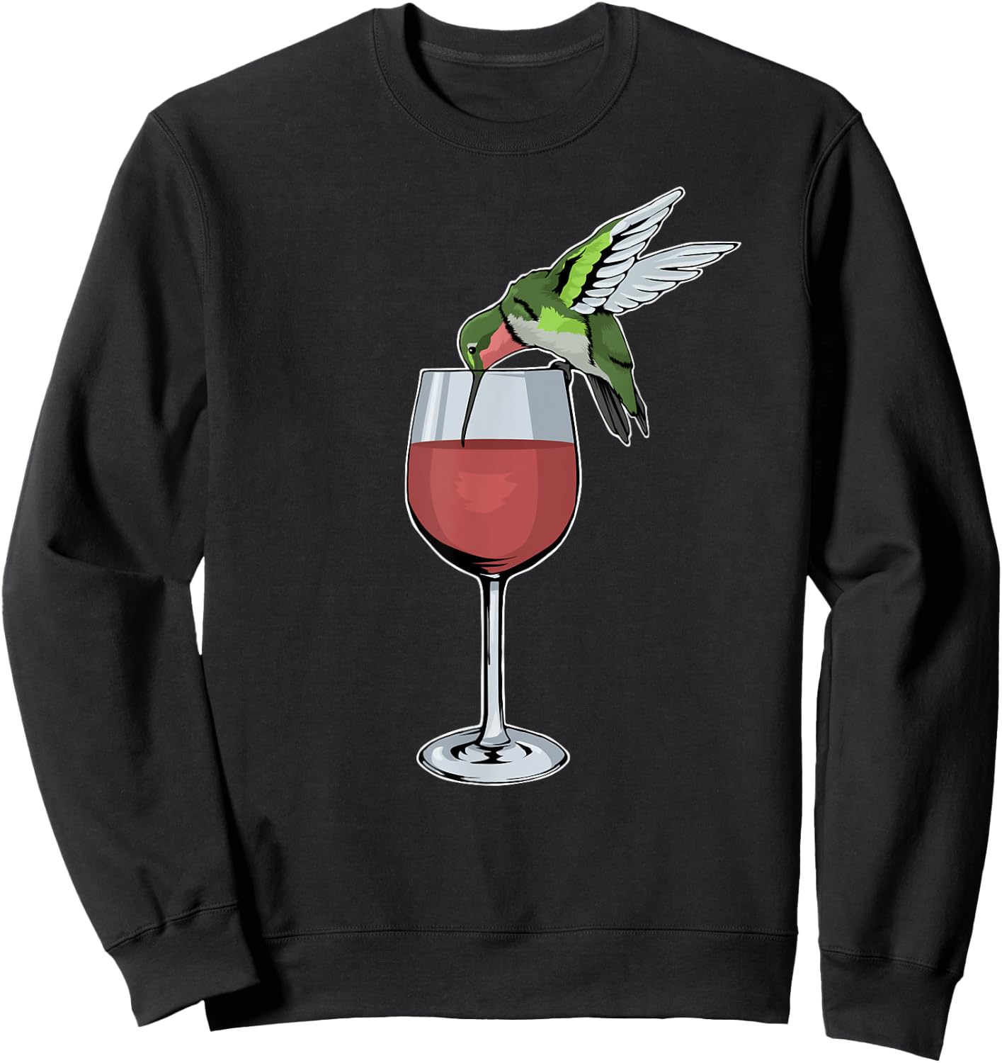 Hummingbird Wine Bird Spirit Animal Wine Hummingbird Sweatshirt - Sweatshirt | Black