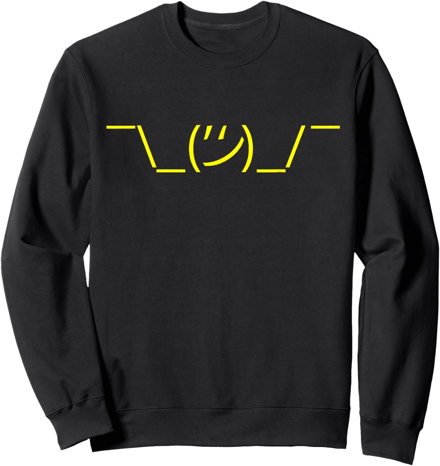 Shrug Funny Emoticon Sweatshirt - Sweatshirt | Black