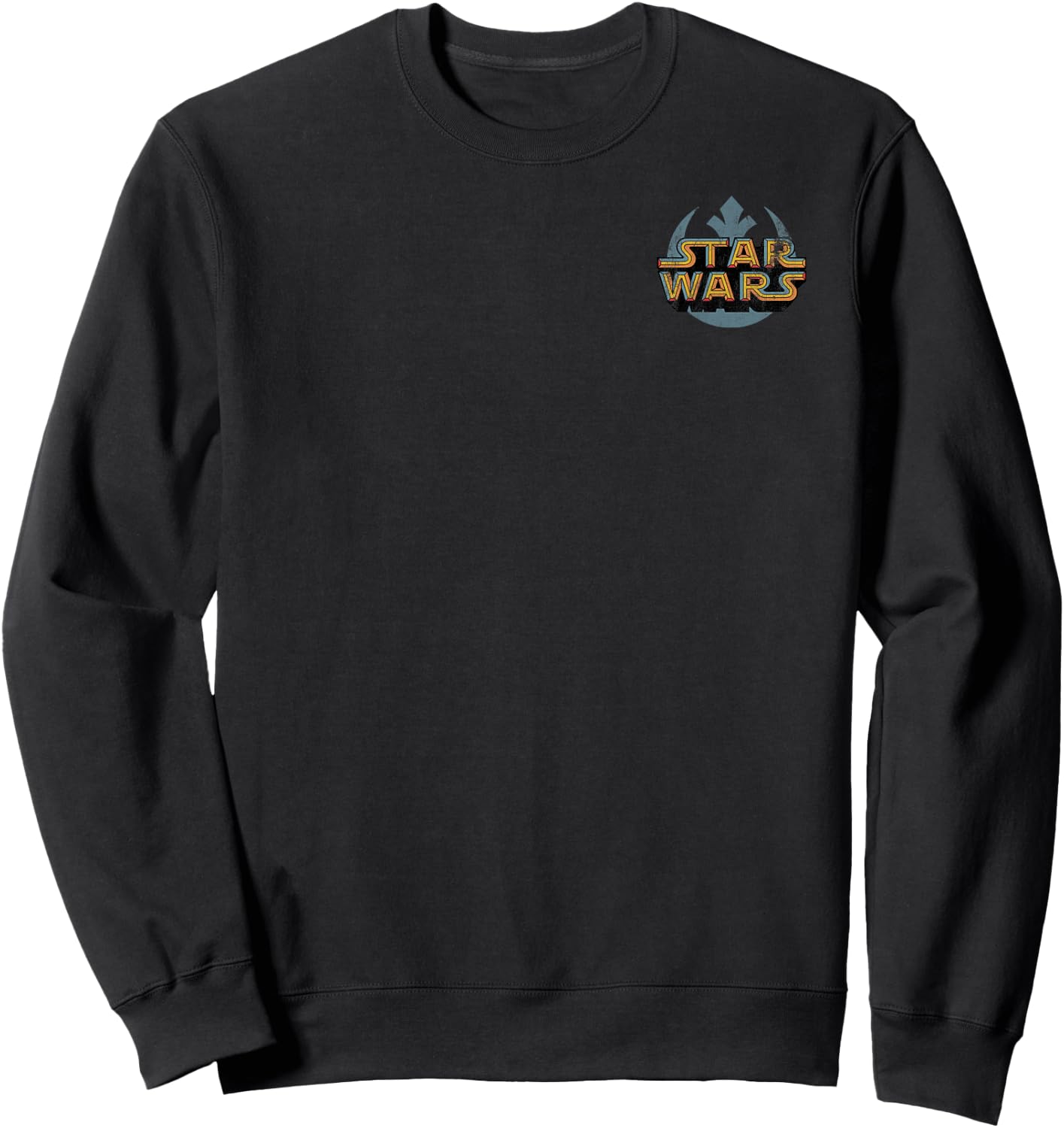Star Wars Retro Text Logo Front & Back Sweatshirt - Sweatshirt | Black