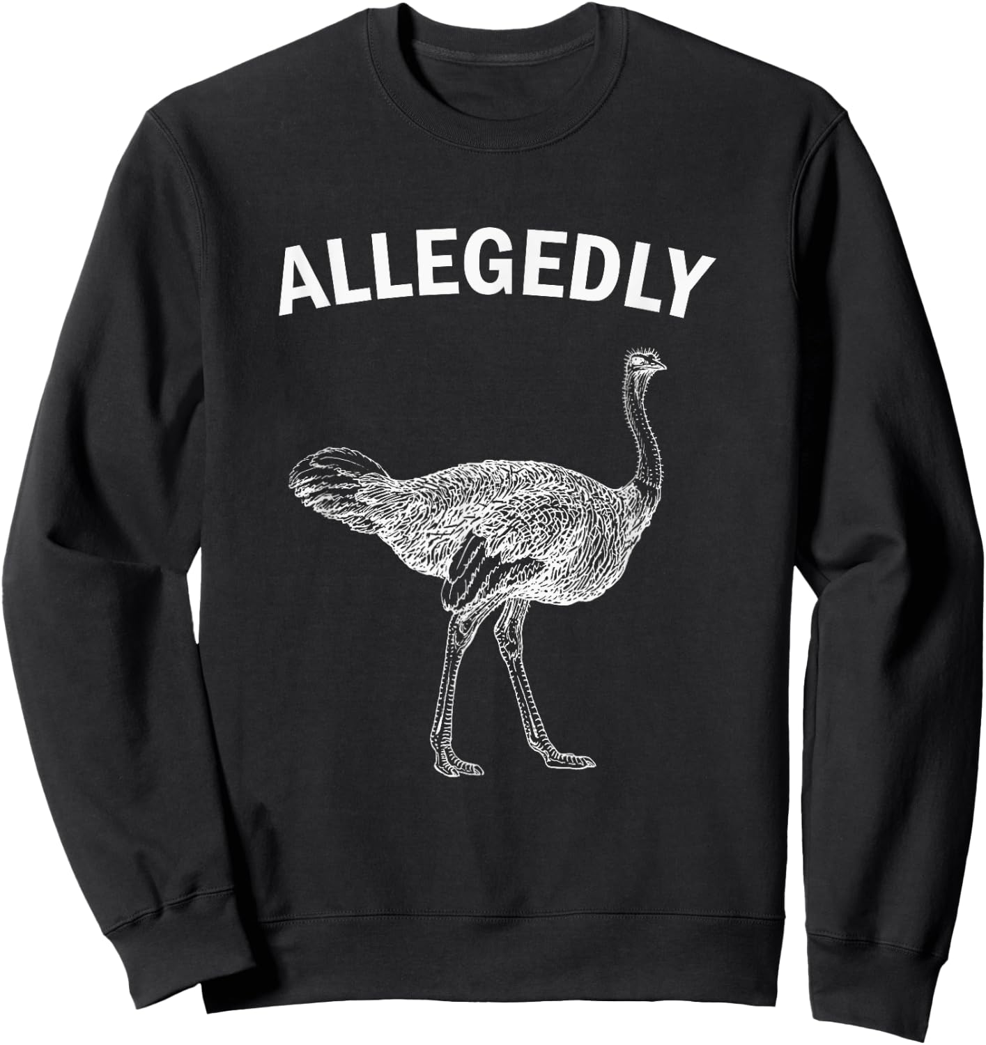 Allegedly Ostrich Funny Flightless Bird Sweatshirt - Sweatshirt | Black