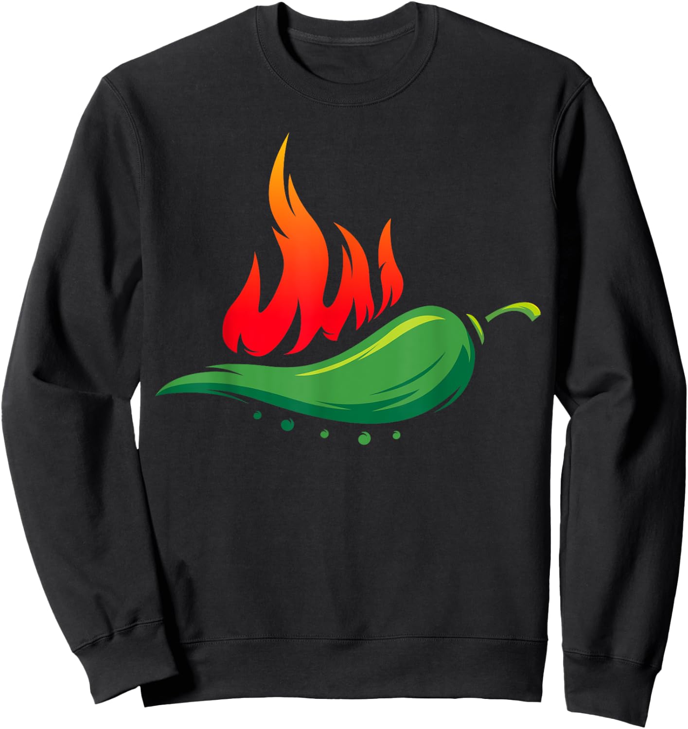 Flaming Hot Jalapeno Pepper for Spicy Mexican Food Lover Sweatshirt - Sweatshirt | Black