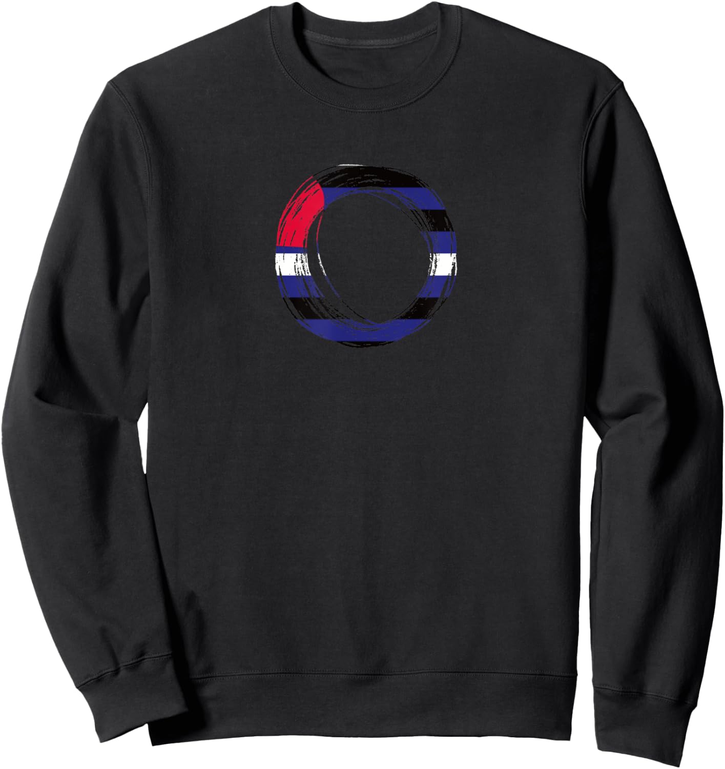 Scribble Circle Pride Flag Colors | Leather Pride Sweatshirt - Sweatshirt | Black