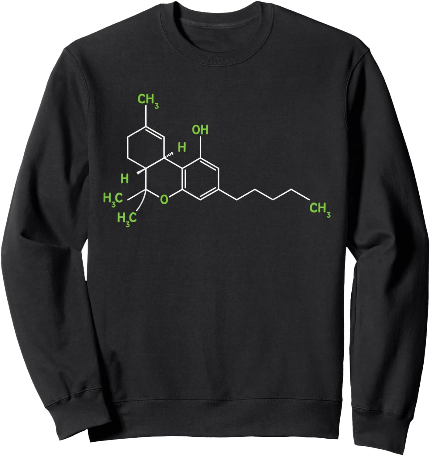 Cannabis Weed Pot Molecule THC Marijuana Stoner Gift Sweatshirt - Sweatshirt | Black